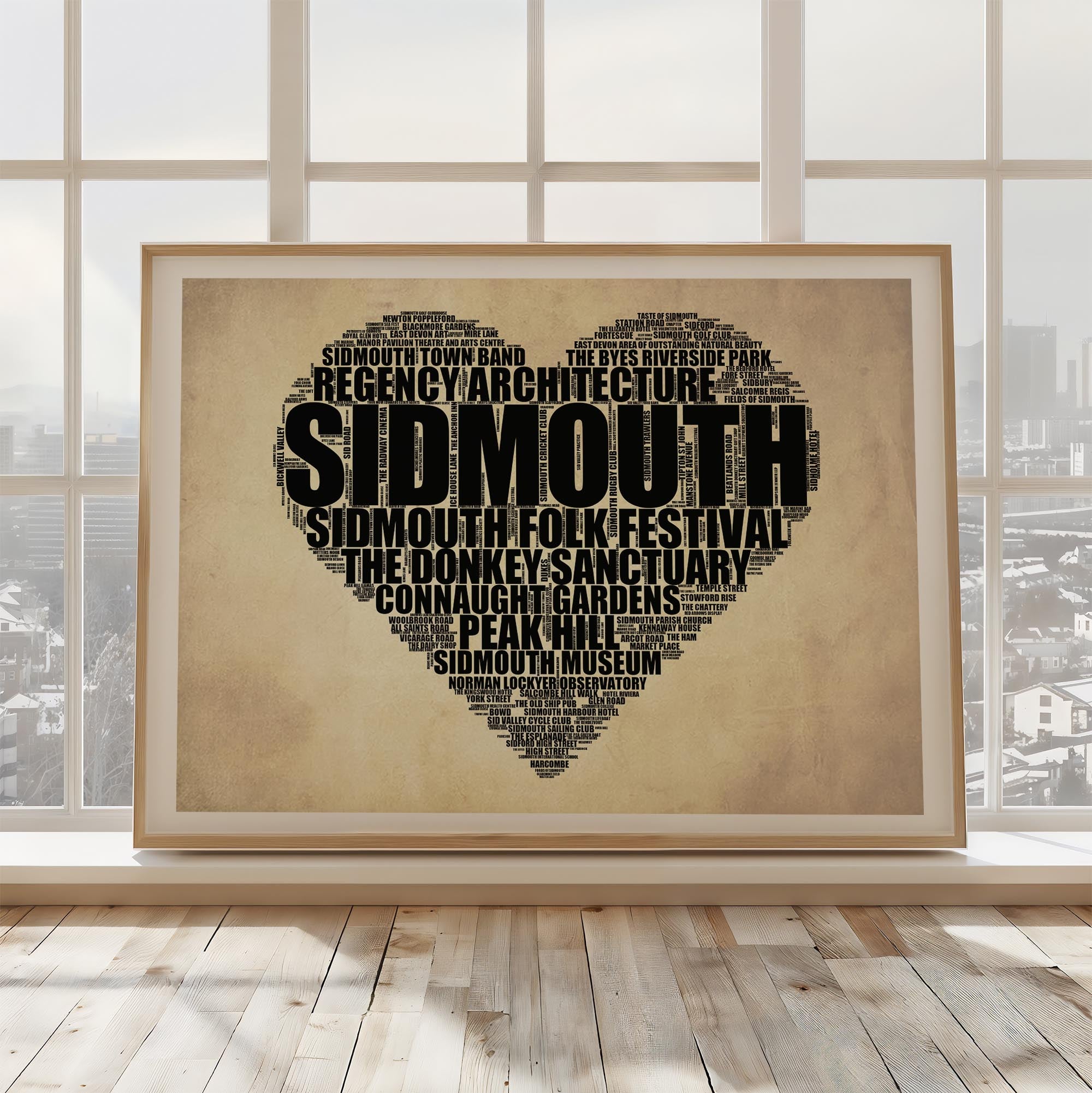 Sidmouth - Premium Typographic Word Cloud Prints, Posters & Gifts