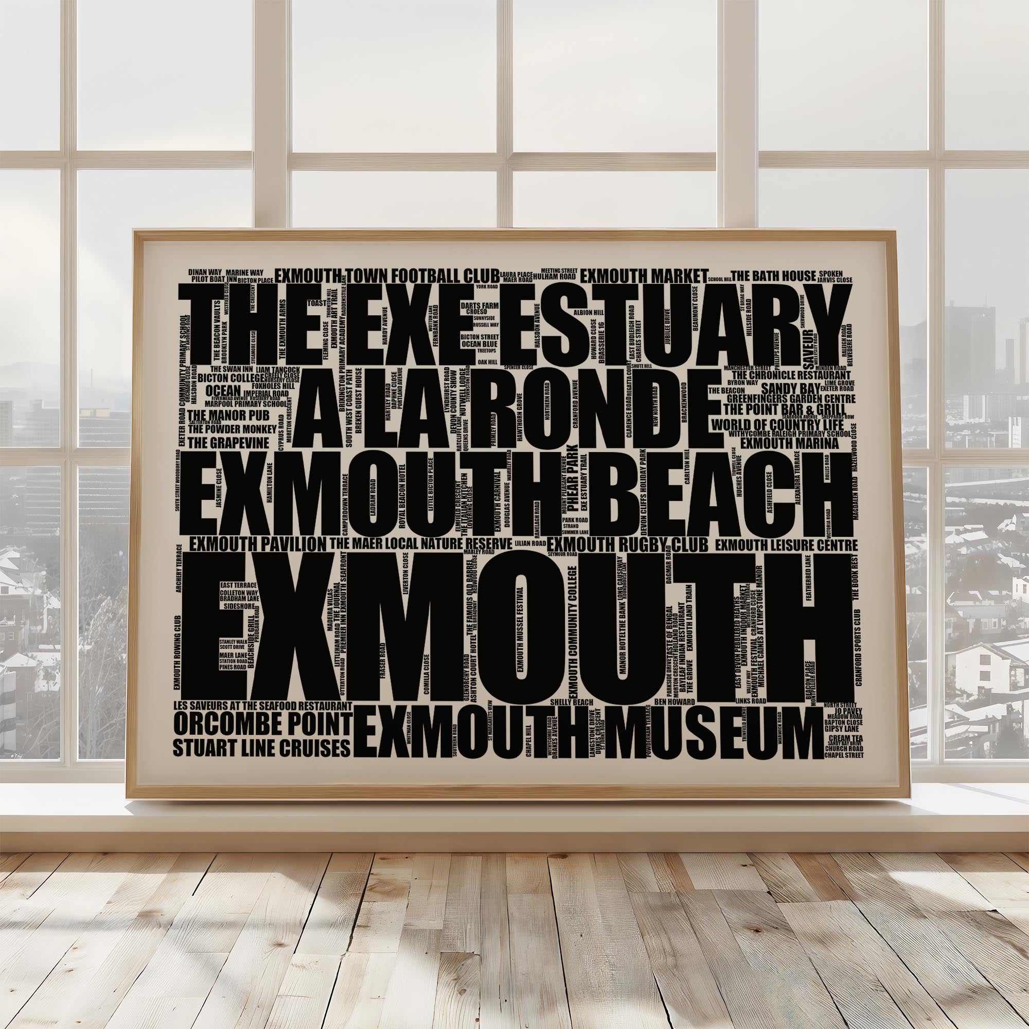 Exmouth - Premium Typographic Word Cloud Prints, Posters & Gifts