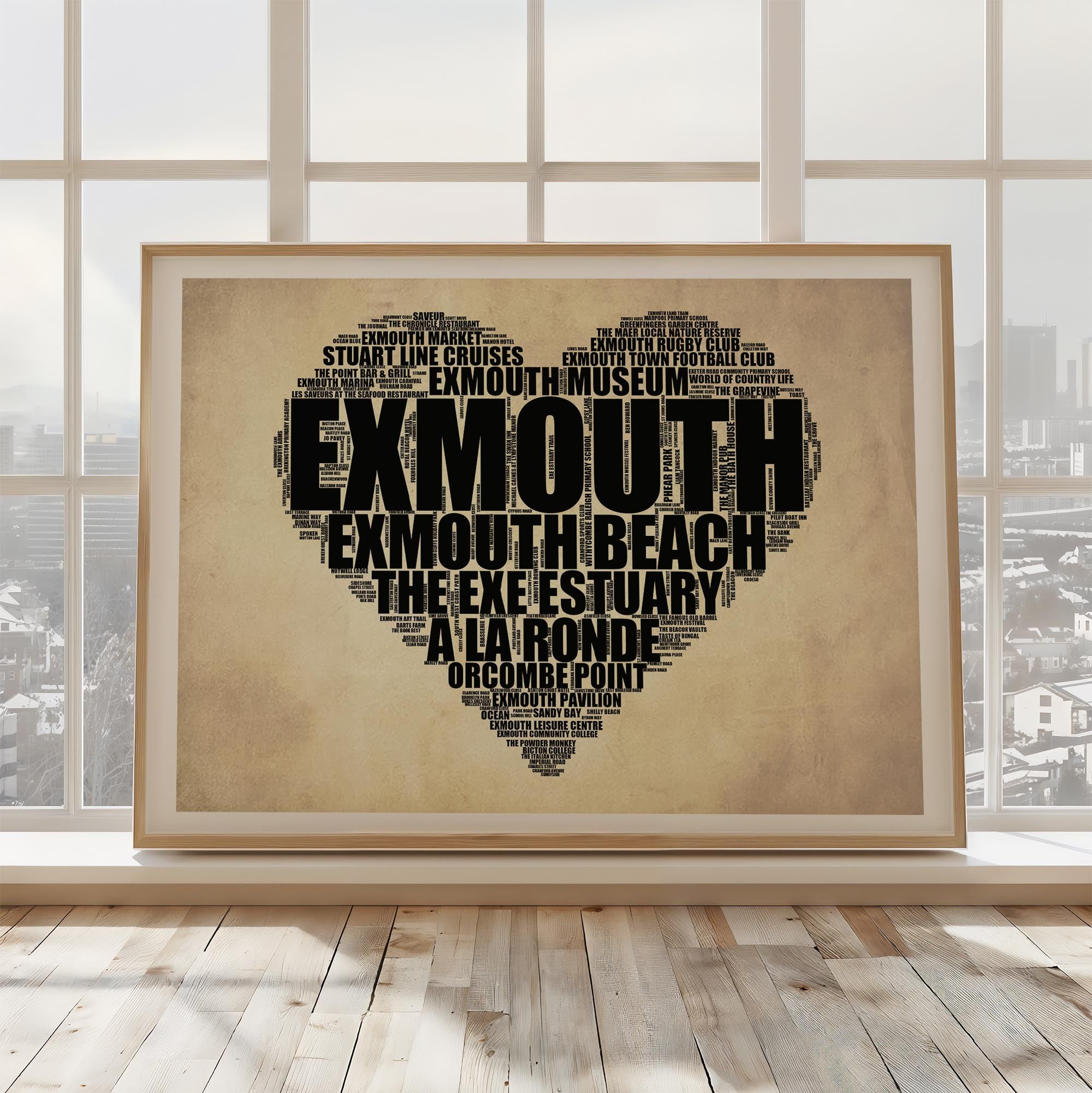 Exmouth - Premium Typographic Word Cloud Prints, Posters & Gifts