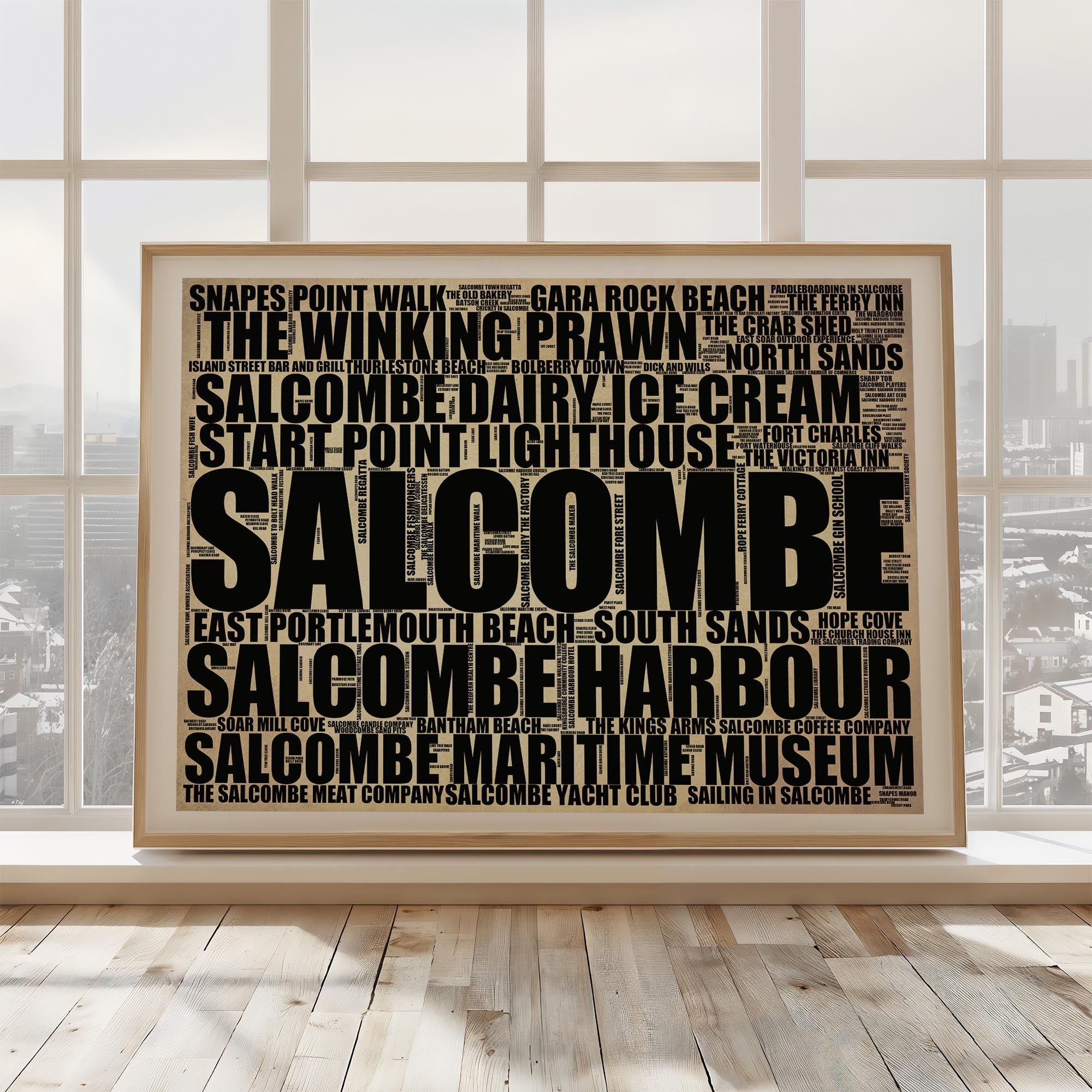 Salcombe - Premium Typographic Word Cloud Prints, Posters & Gifts