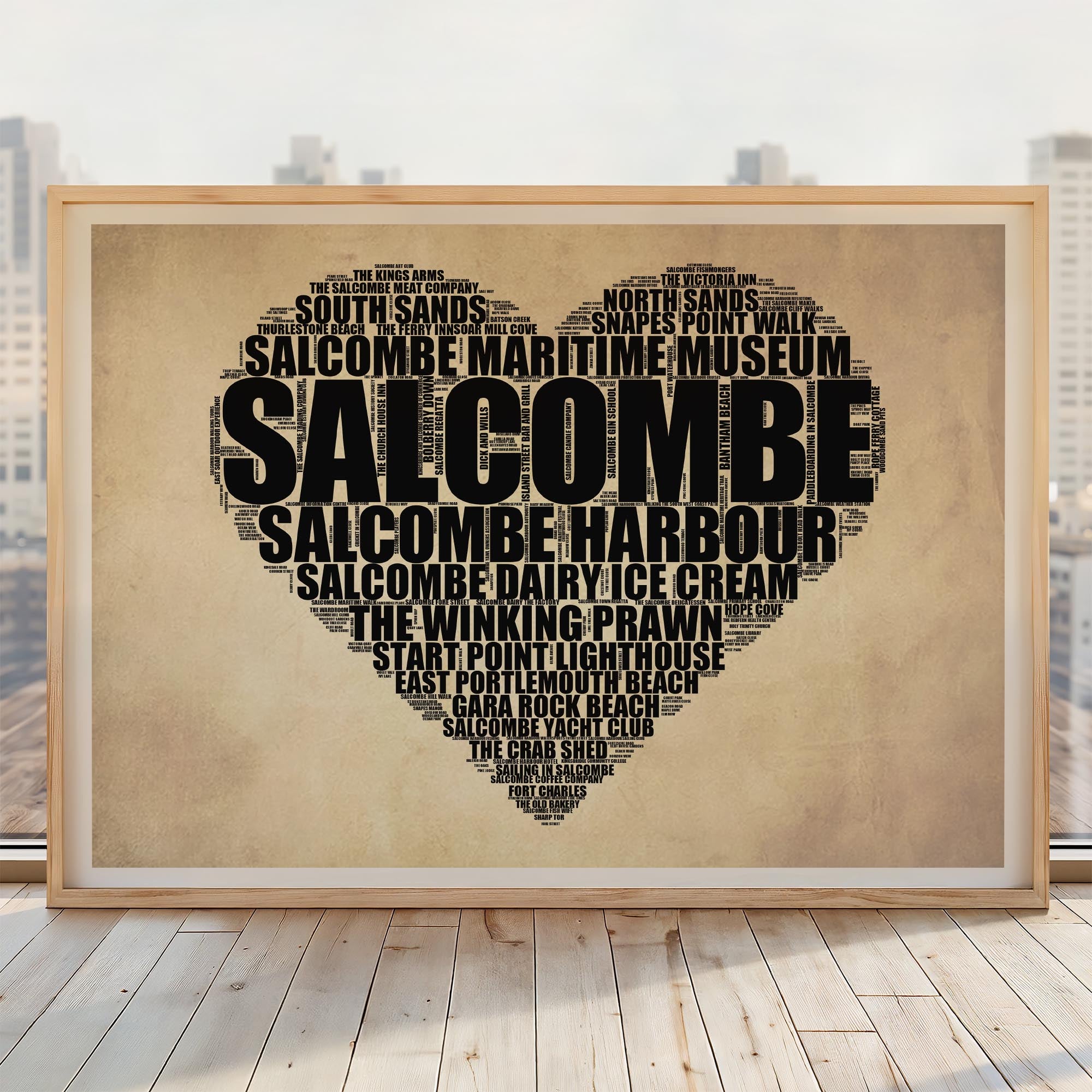 Salcombe - Premium Typographic Word Cloud Prints, Posters & Gifts