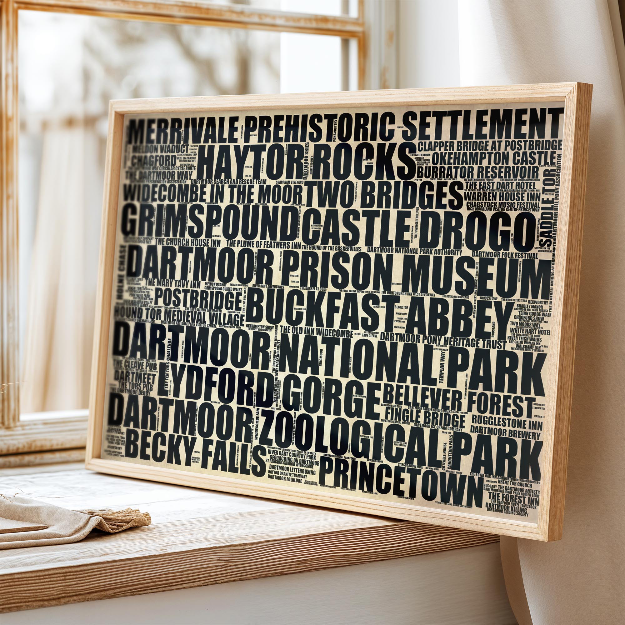 Dartmoor National Park - Premium Typographic Word Cloud Prints, Posters & Gifts