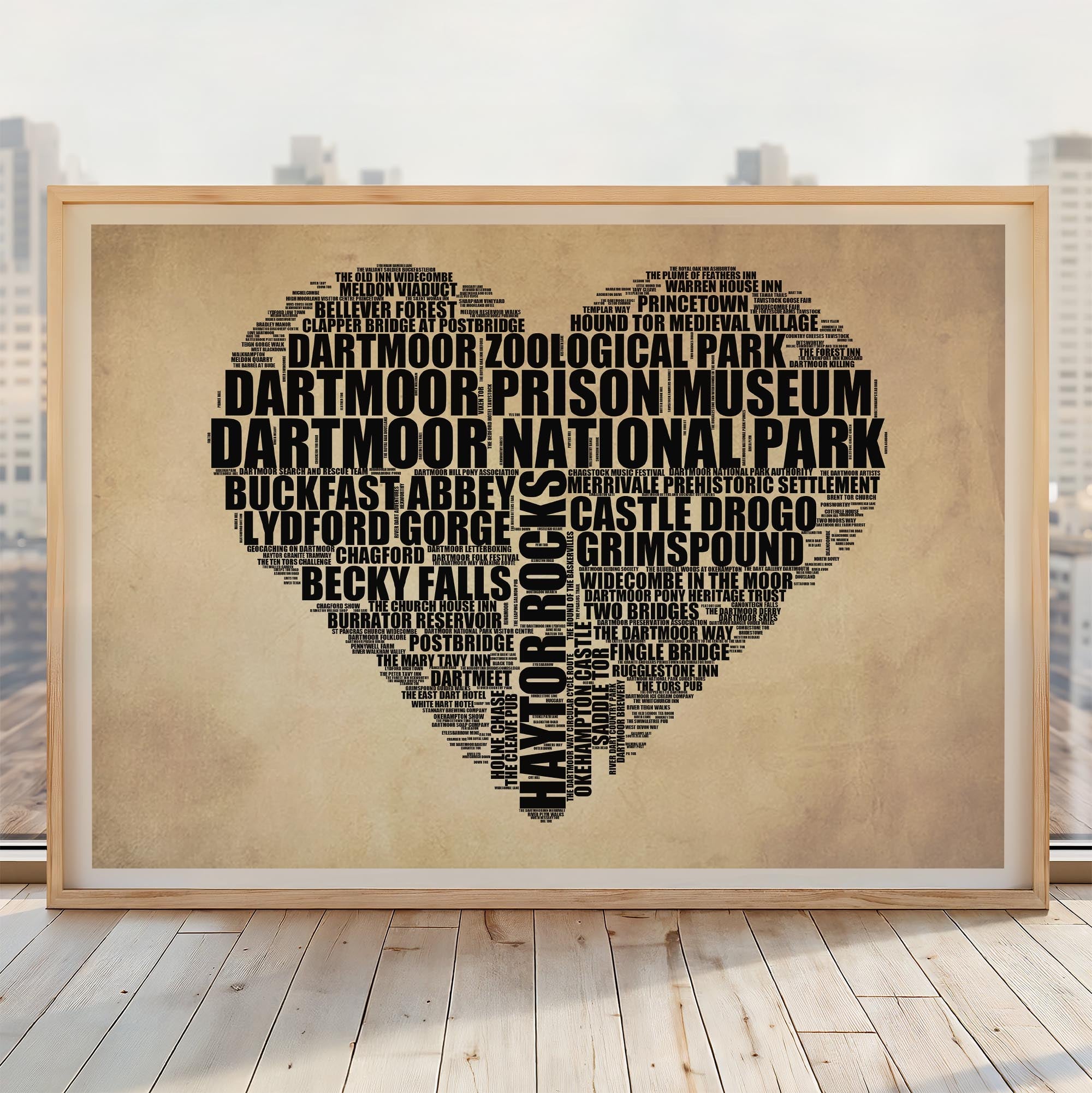 Dartmoor National Park - Premium Typographic Word Cloud Prints, Posters & Gifts