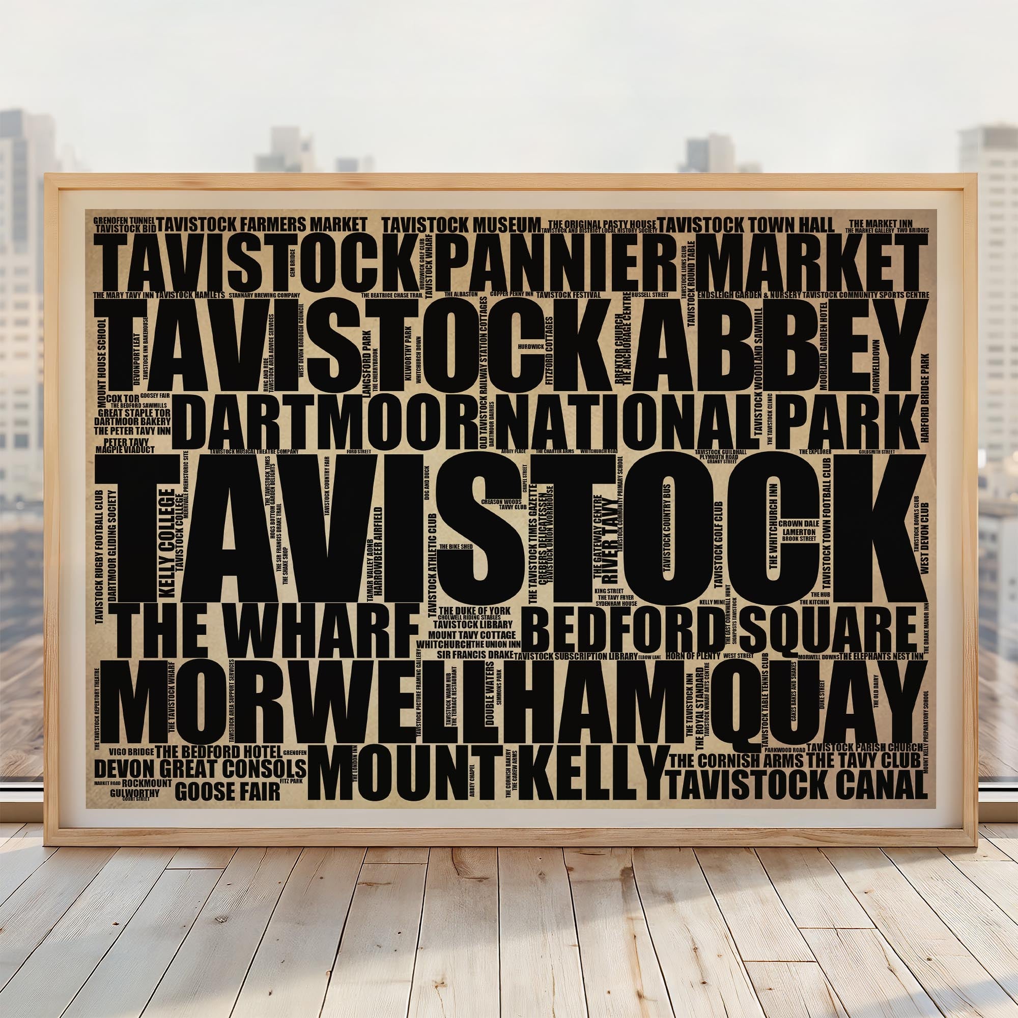 Tavistock - Premium Typographic Word Cloud Prints, Posters & Gifts