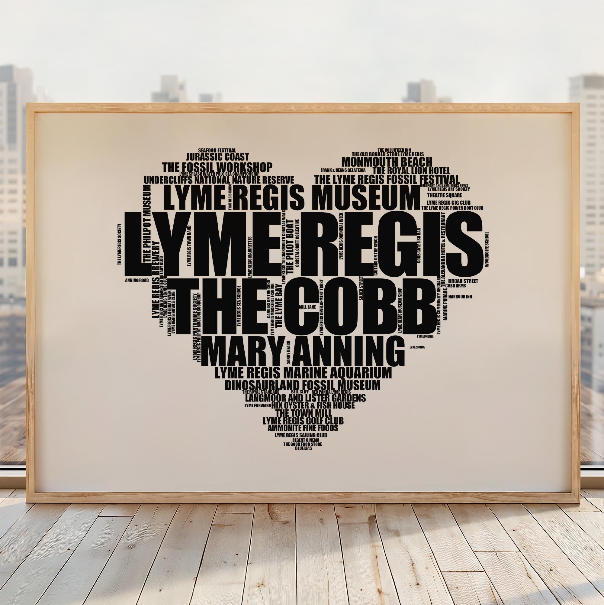 Lyme Regis - Premium Typographic Word Cloud Prints, Posters & Gifts