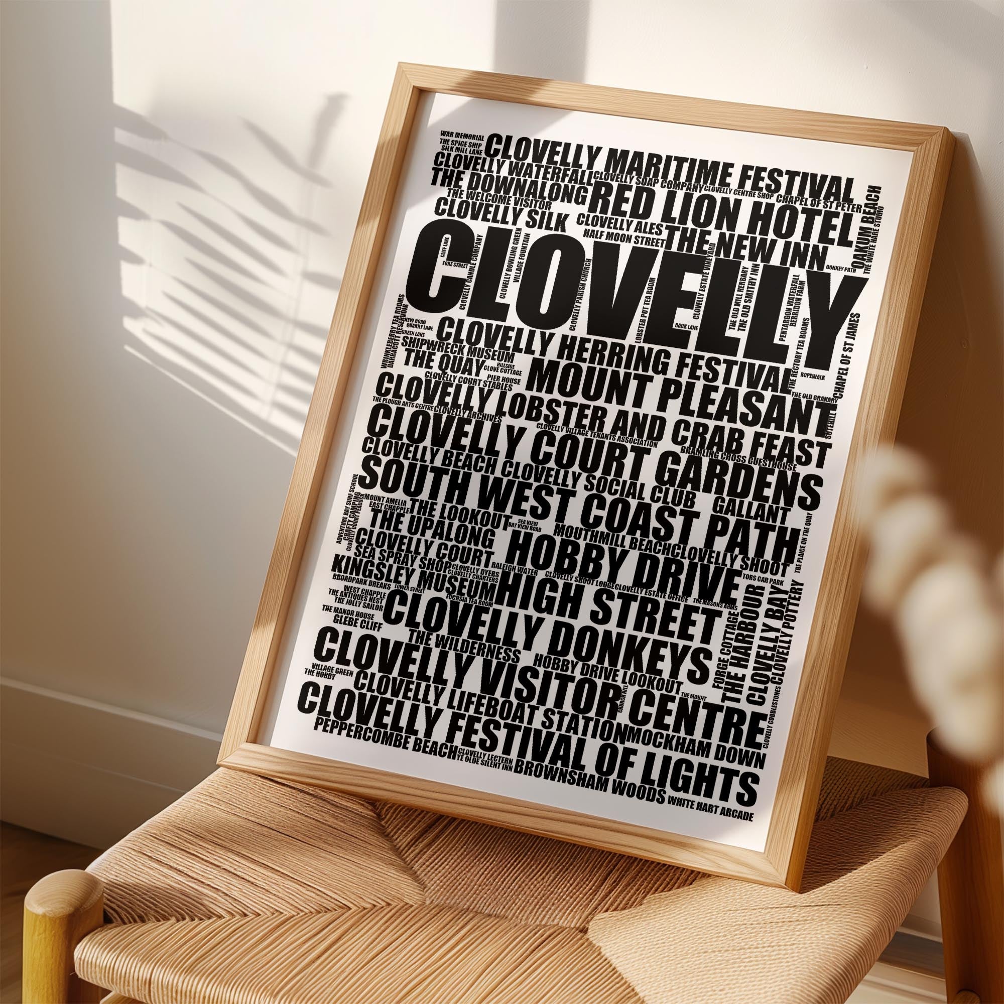 Clovelly - Premium Typographic Word Cloud Prints, Posters & Gifts