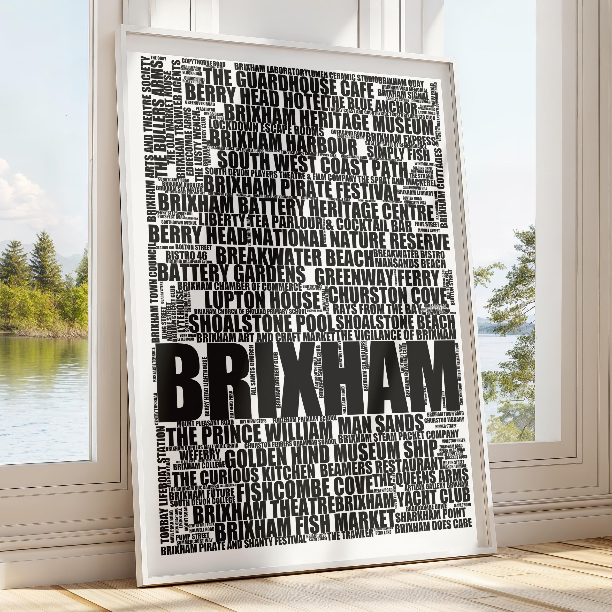 Brixham - Premium Typographic Word Cloud Prints, Posters & Gifts