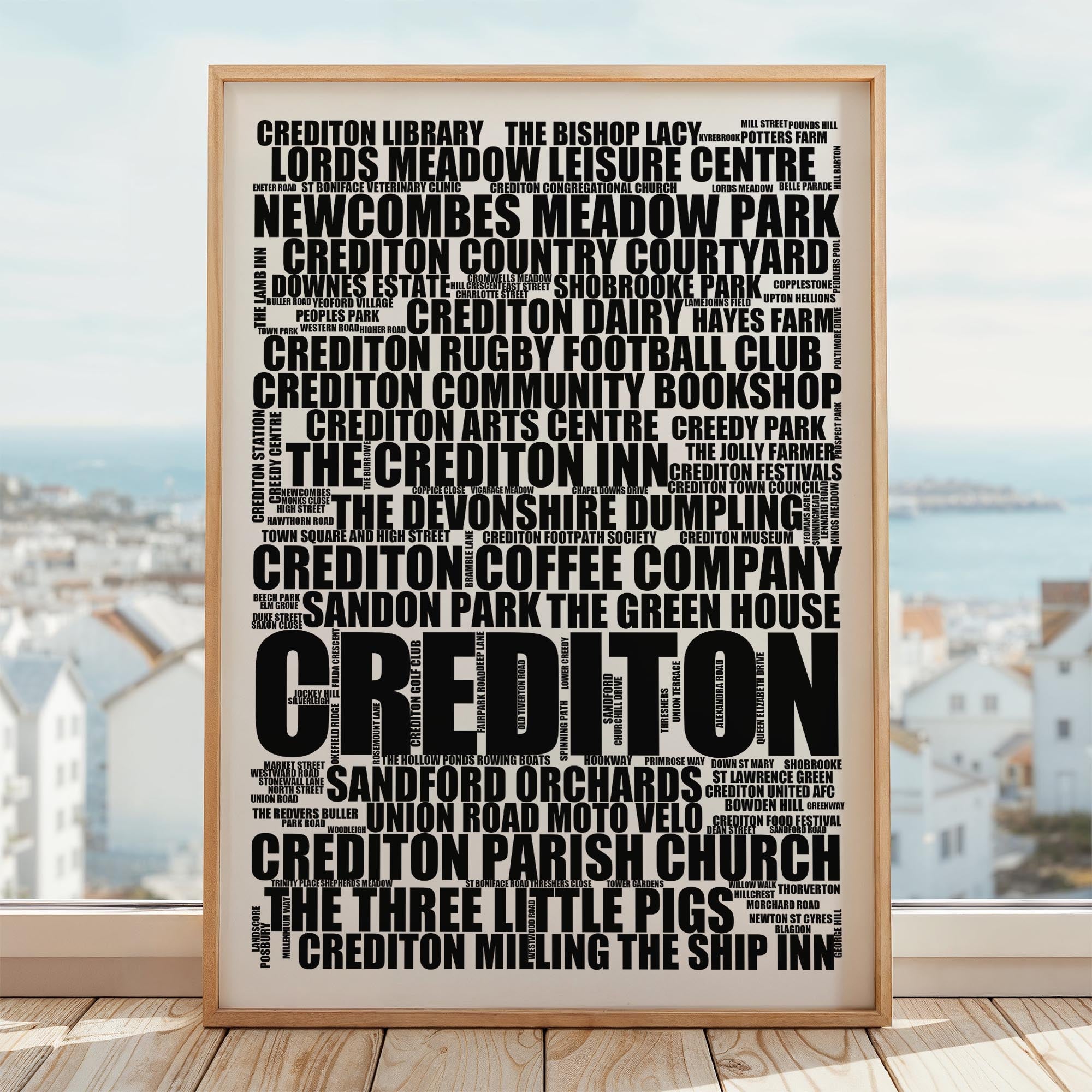 Crediton - Premium Typographic Word Cloud Prints, Posters & Gifts