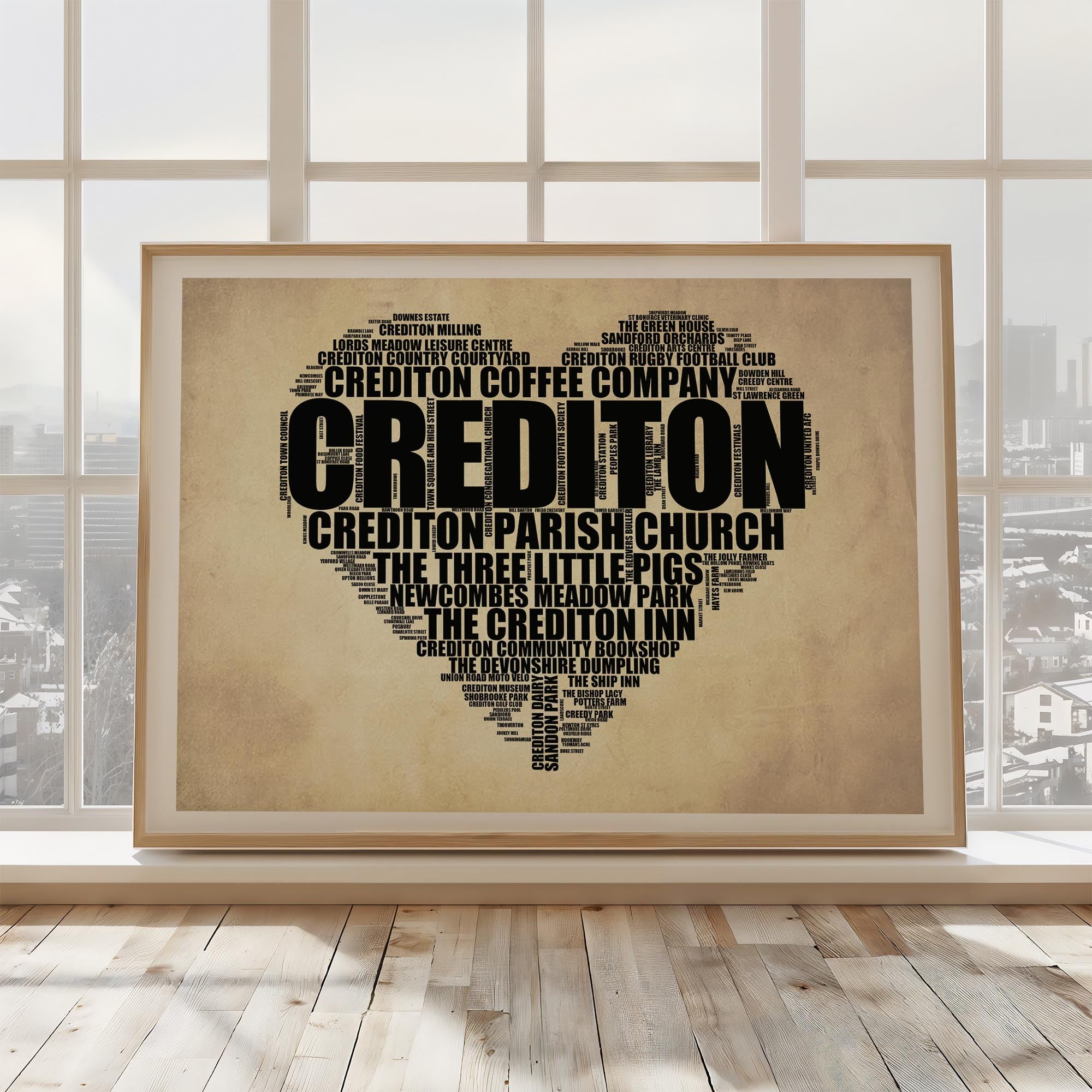 Crediton - Premium Typographic Word Cloud Prints, Posters & Gifts