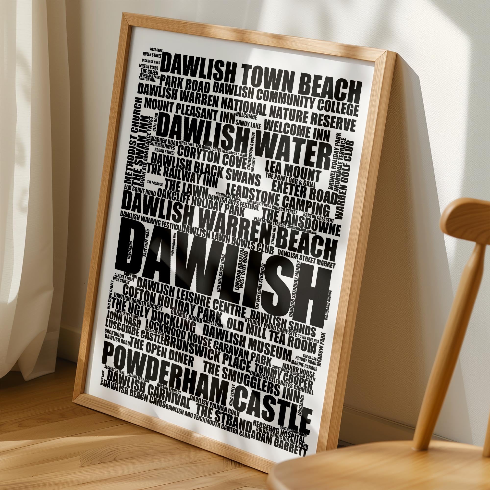 Dawlish - Premium Typographic Word Cloud Prints, Posters & Gifts