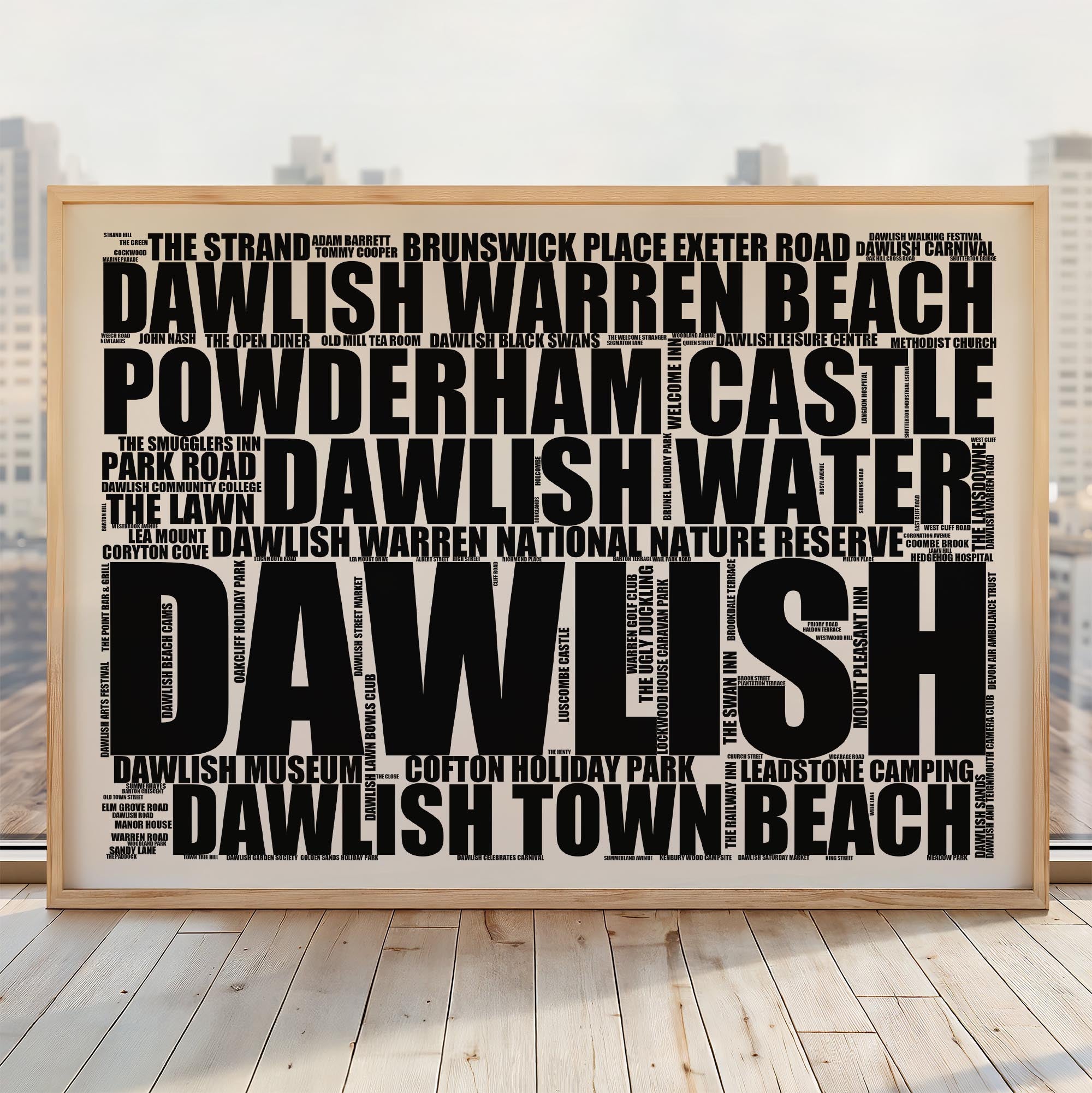 Dawlish - Premium Typographic Word Cloud Prints, Posters & Gifts