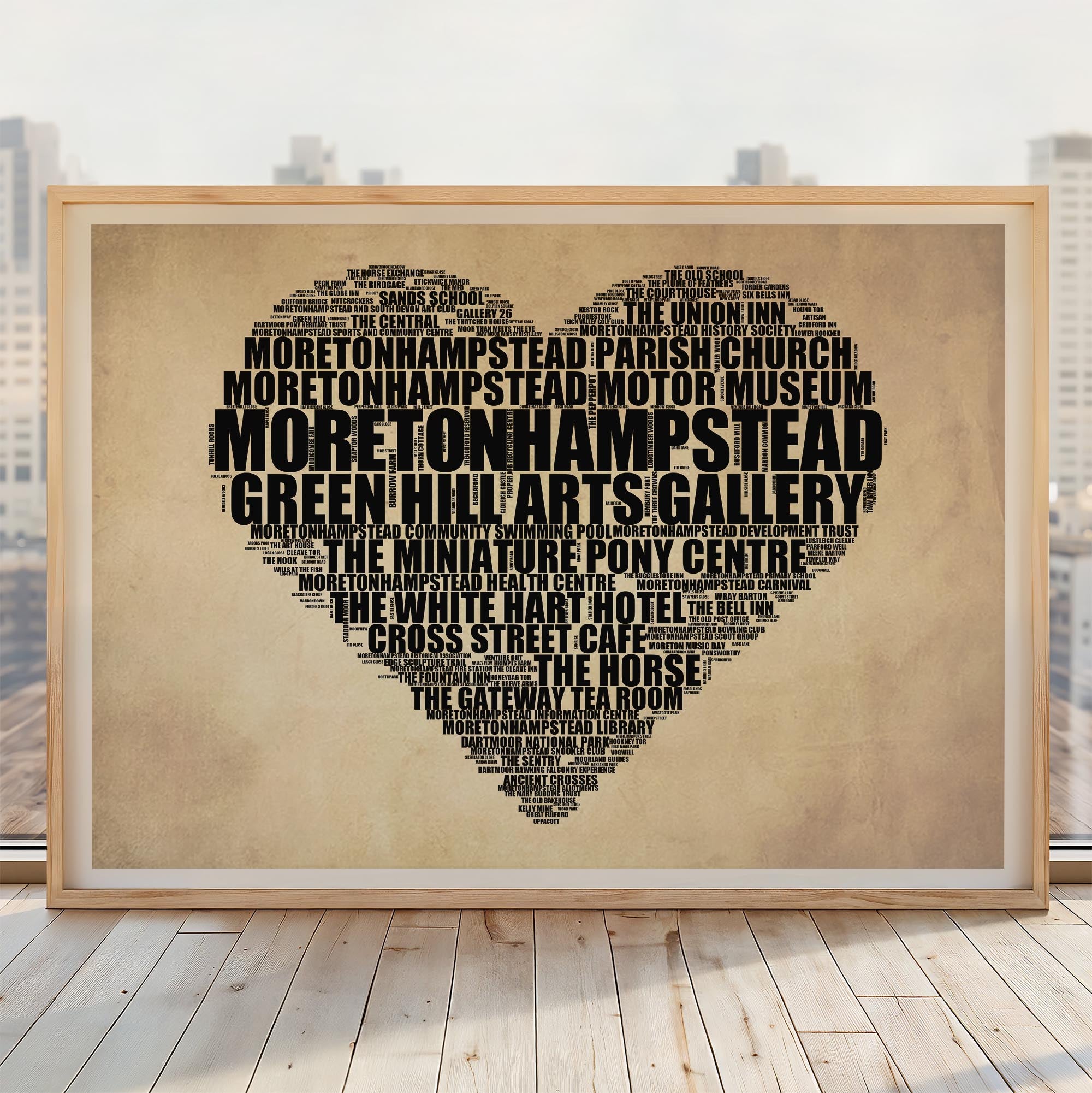 Moretonhampstead - Premium Typographic Word Cloud Prints, Posters & Gifts