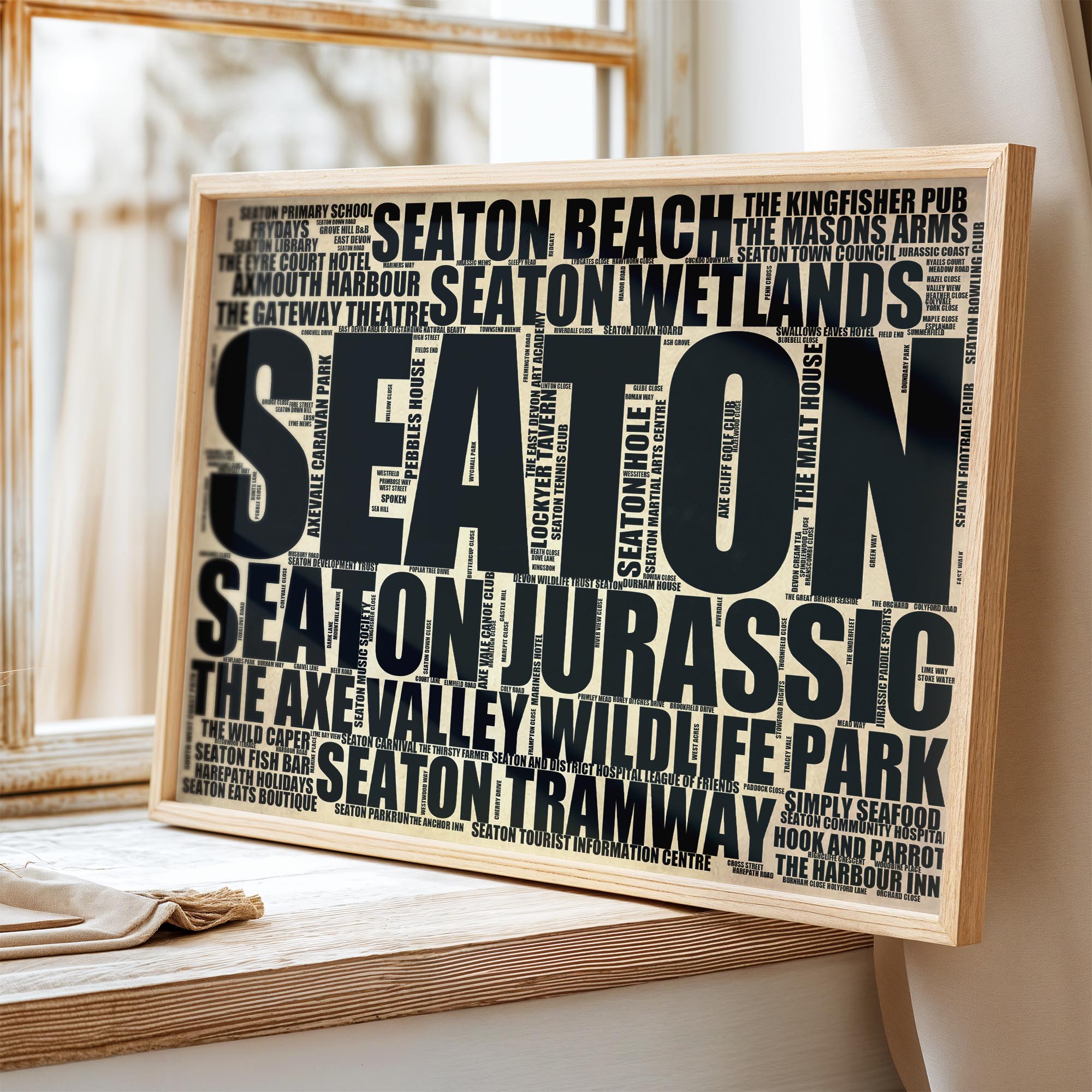 Seaton - Premium Typographic Word Cloud Prints, Posters & Gifts