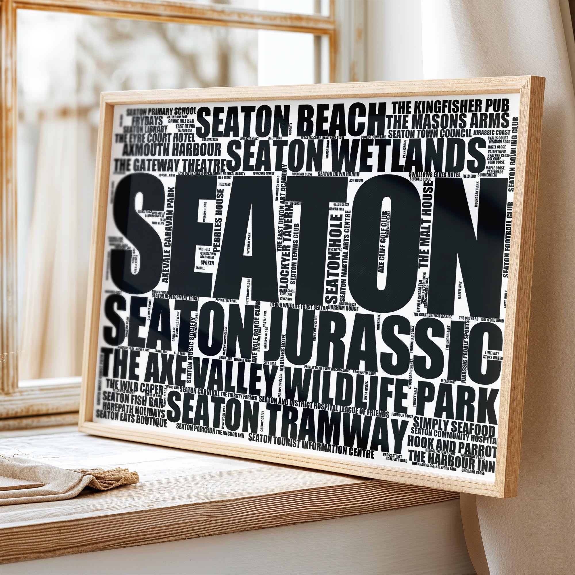 Seaton - Premium Typographic Word Cloud Prints, Posters & Gifts