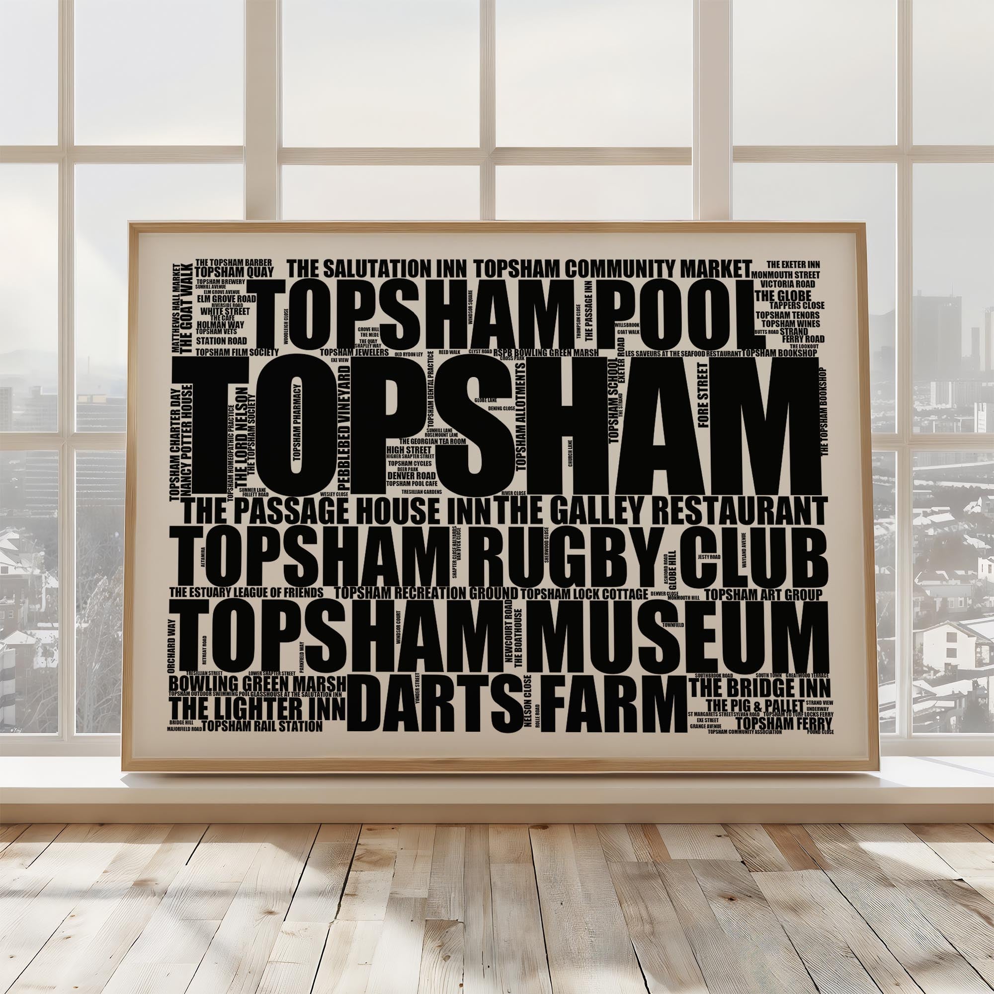 Topsham - Premium Typographic Word Cloud Prints, Posters & Gifts