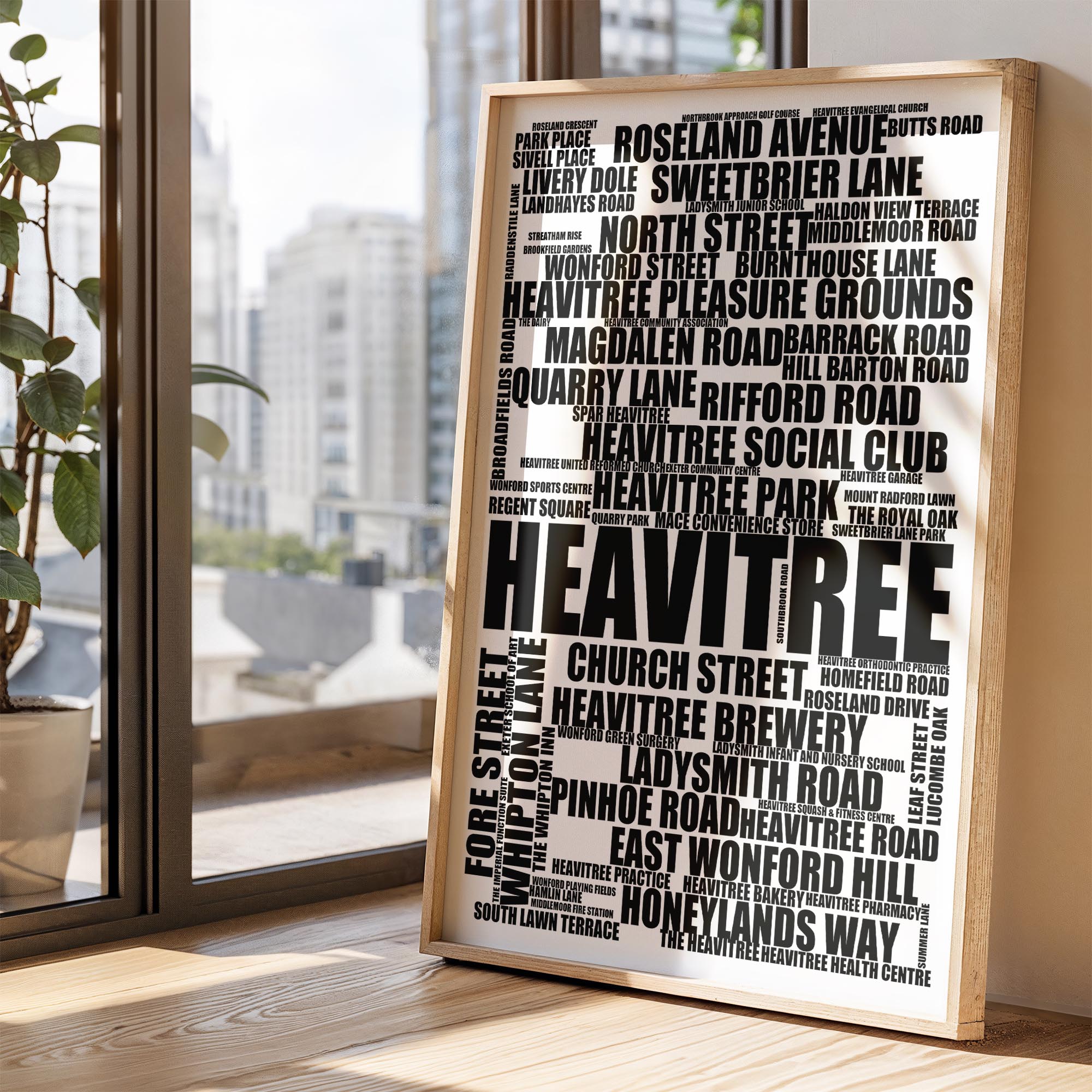 Heavitree - Premium Typographic Word Cloud Prints, Posters & Gifts