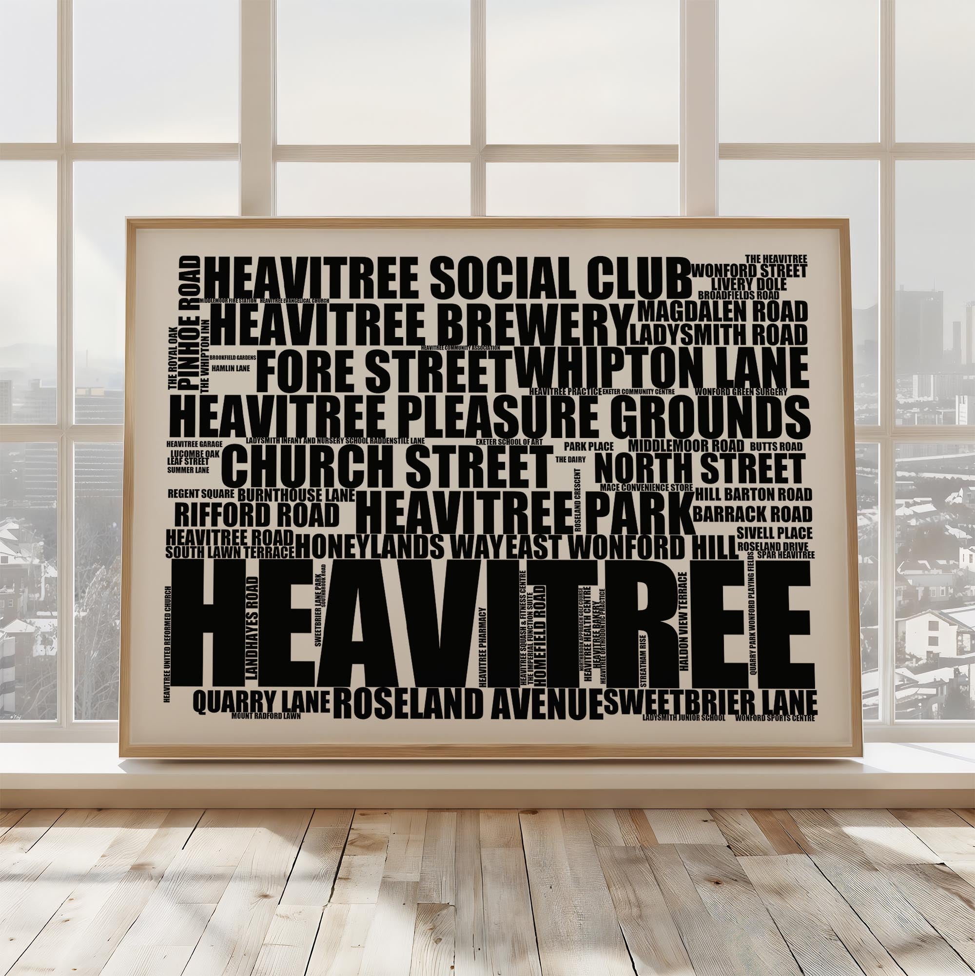 Heavitree - Premium Typographic Word Cloud Prints, Posters & Gifts