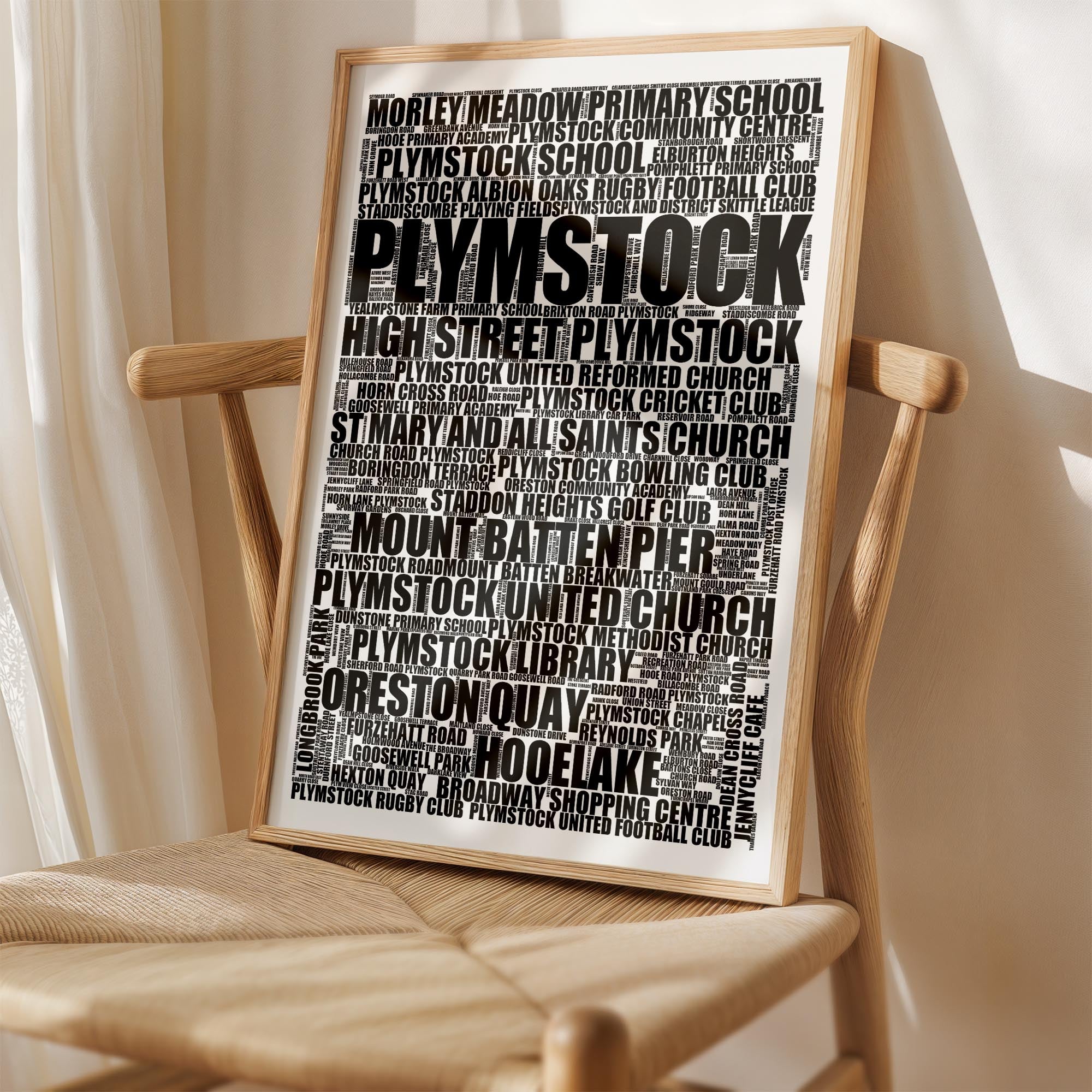 Plymstock - Premium Typographic Word Cloud Prints, Posters & Gifts