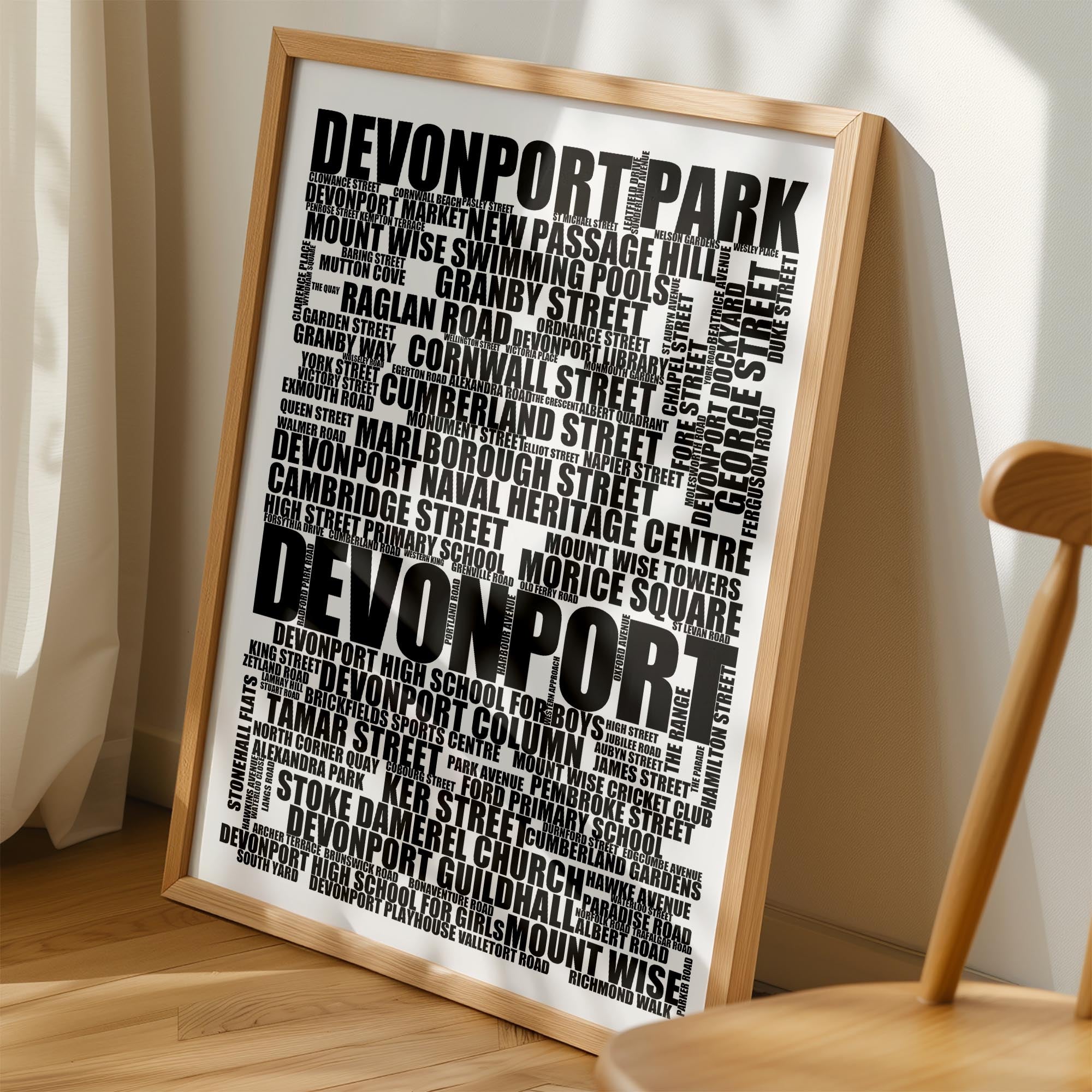 Devonport - Premium Typographic Word Cloud Prints, Posters & Gifts