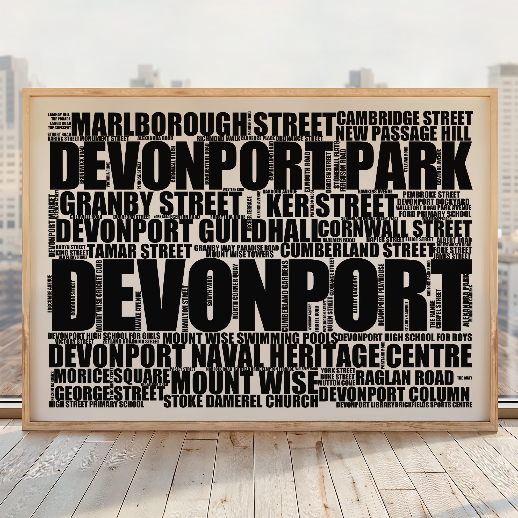 Devonport - Premium Typographic Word Cloud Prints, Posters & Gifts