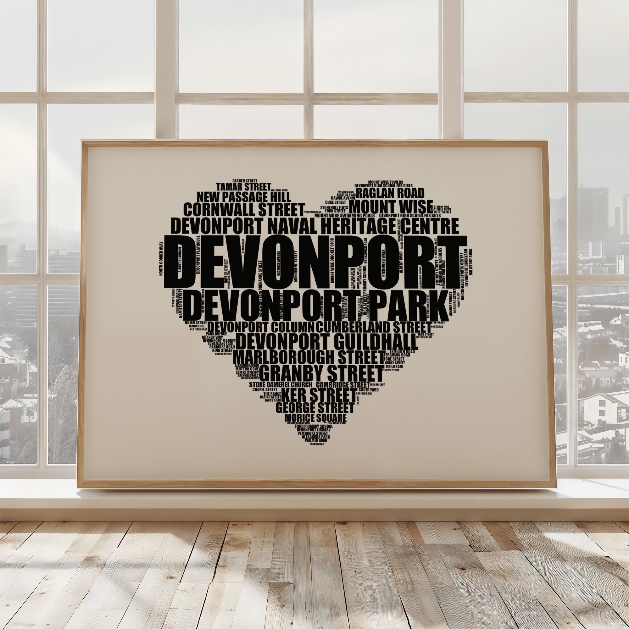 Devonport - Premium Typographic Word Cloud Prints, Posters & Gifts