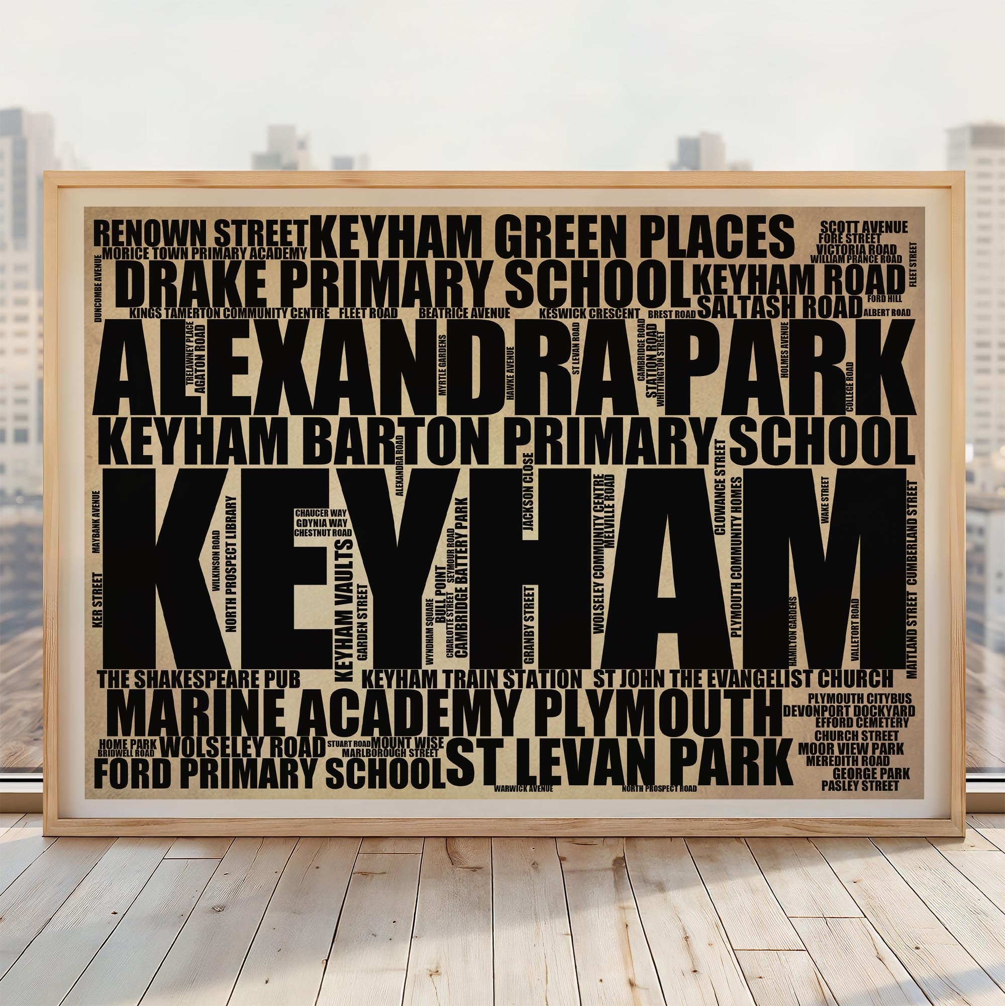 Keyham - Premium Typographic Word Cloud Prints, Posters & Gifts