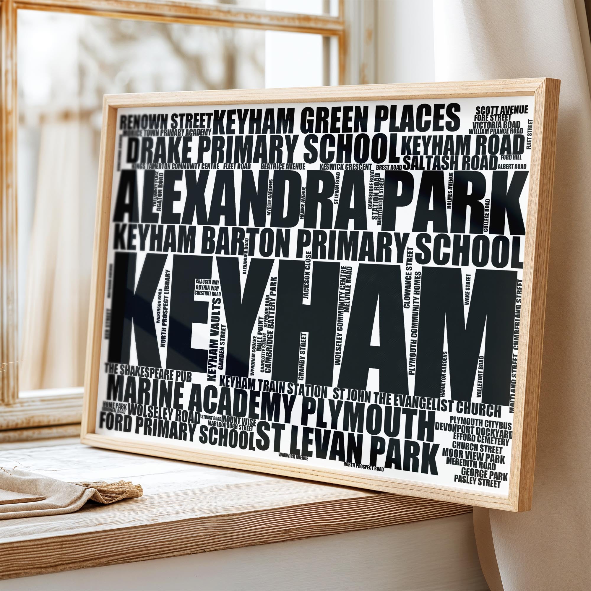 Keyham - Premium Typographic Word Cloud Prints, Posters & Gifts