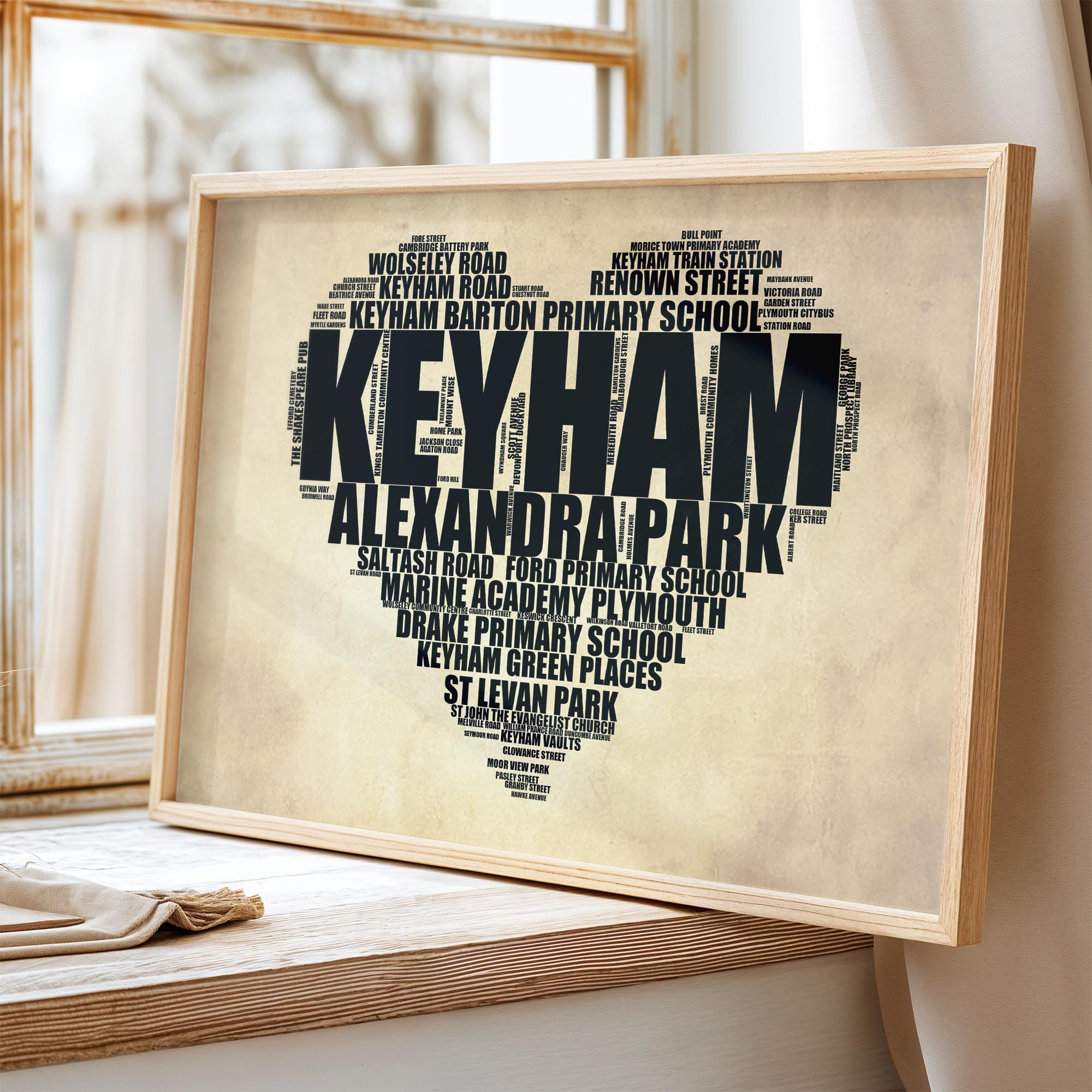 Keyham - Premium Typographic Word Cloud Prints, Posters & Gifts