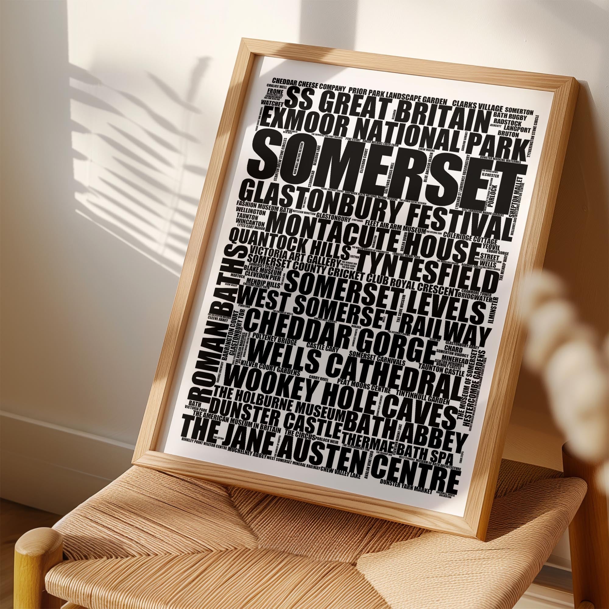 Somerset - Premium Typographic Word Cloud Prints, Posters & Gifts