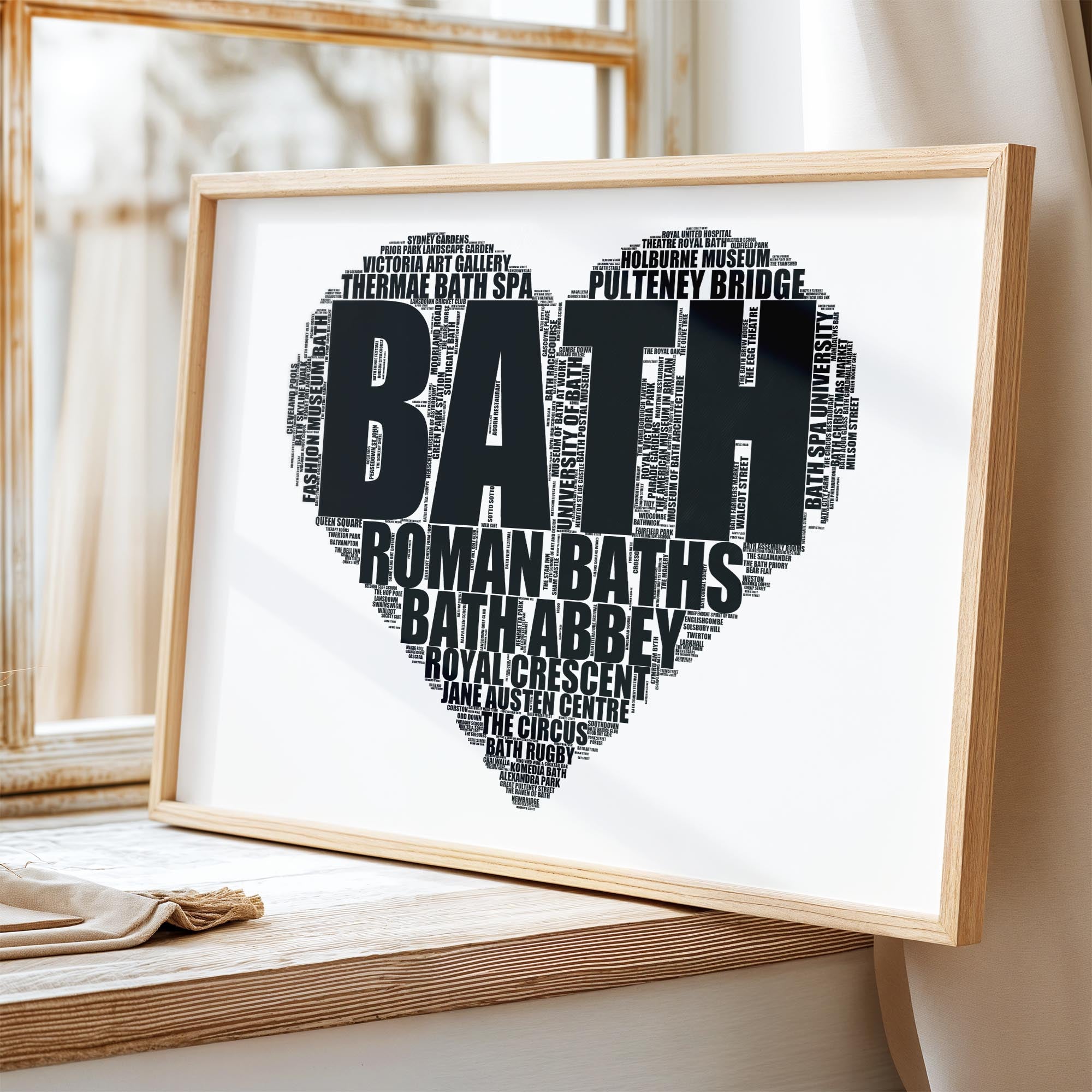 Bath - Premium Typographic Word Cloud Prints, Posters & Gifts