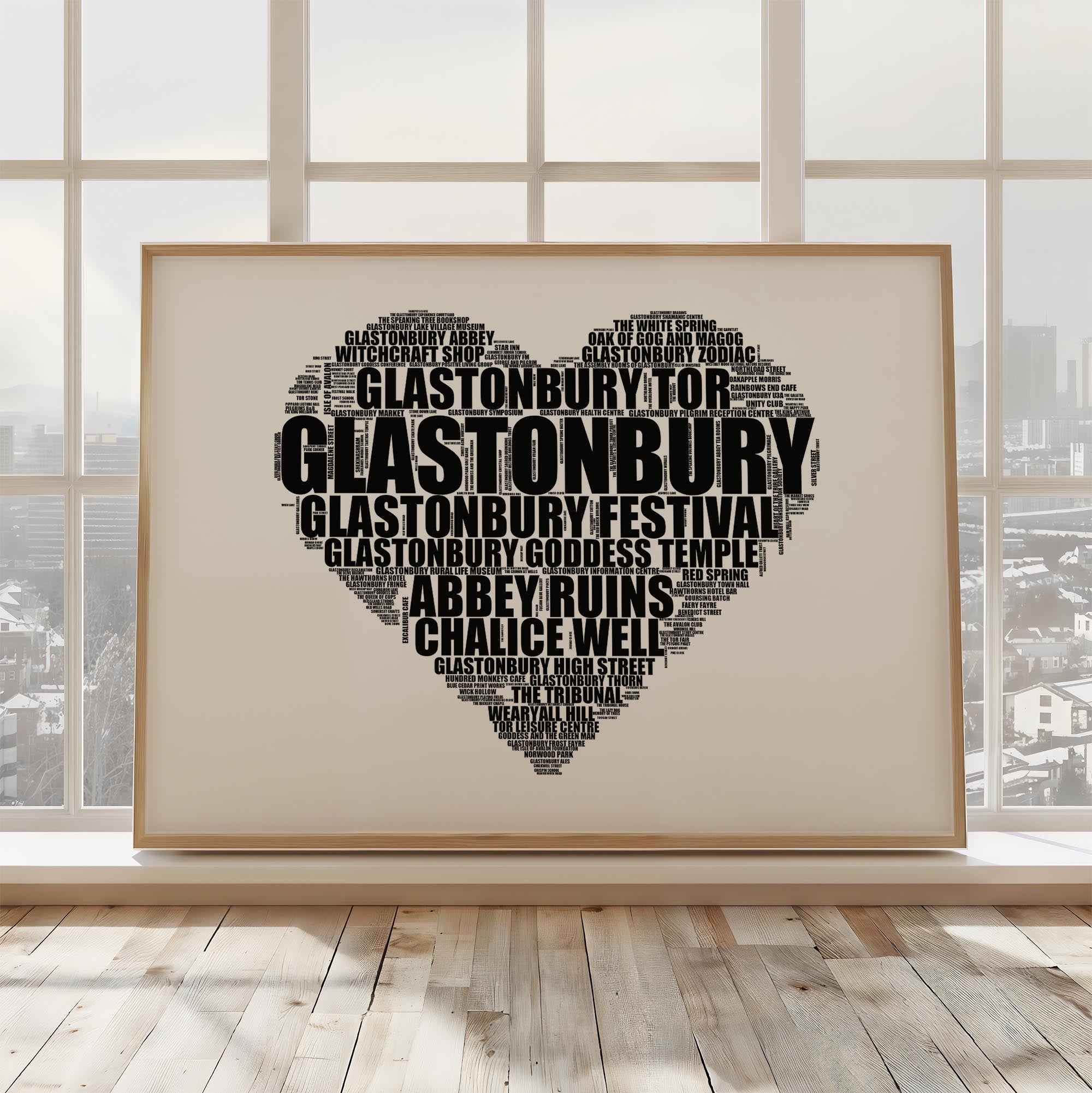 Glastonbury - Premium Typographic Word Cloud Prints, Posters & Gifts