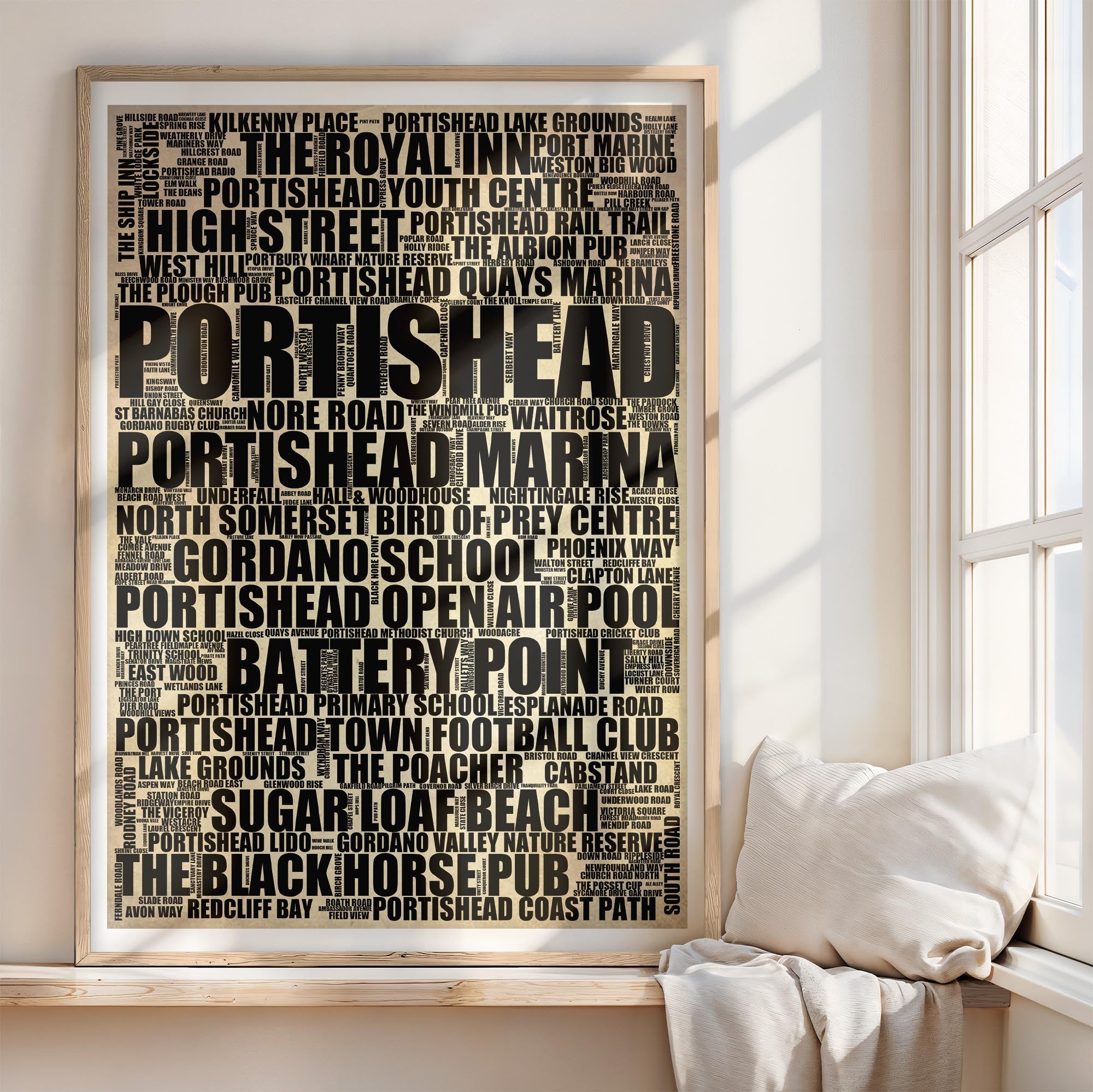 Portishead - Premium Typographic Word Cloud Prints, Posters & Gifts