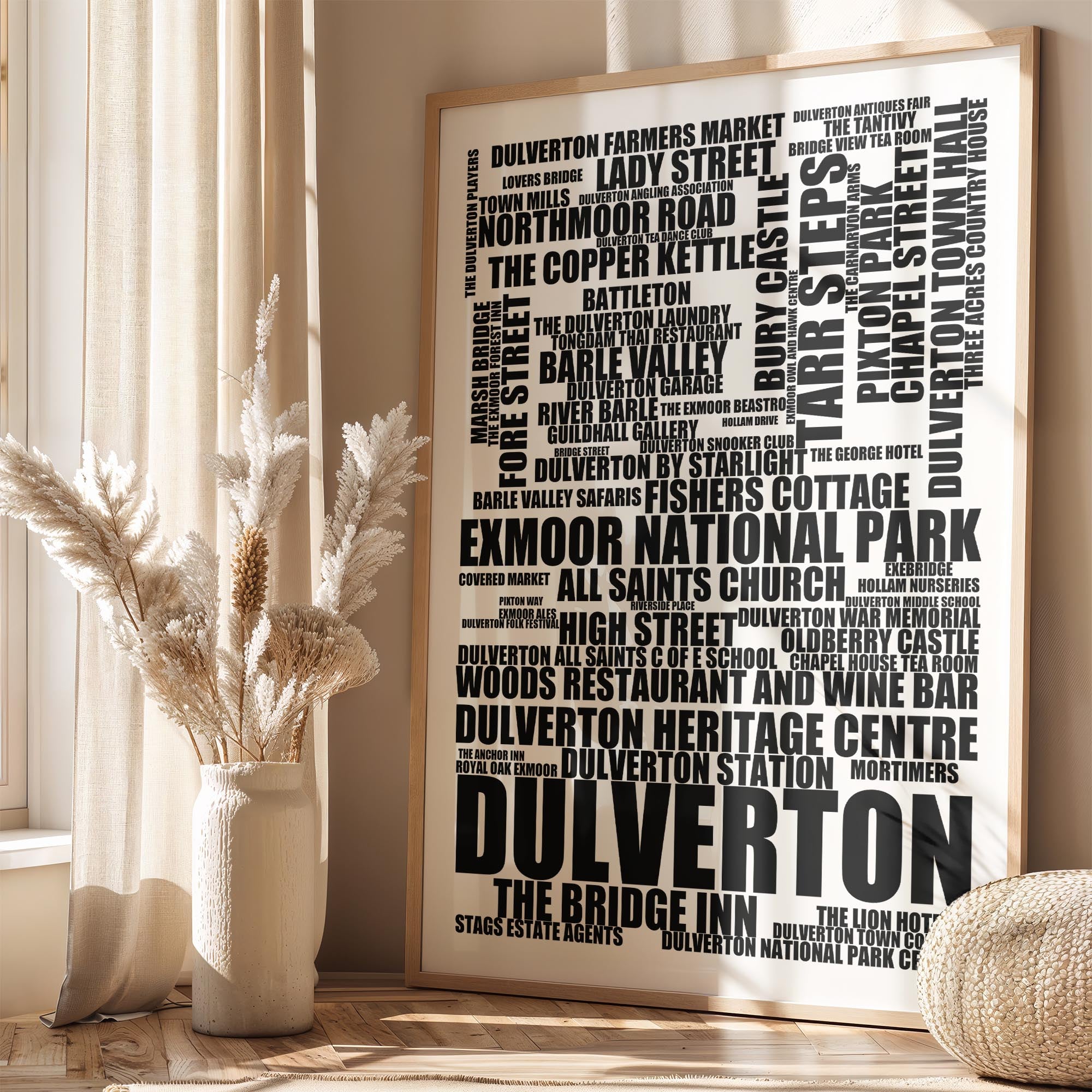 Dulverton - Premium Typographic Word Cloud Prints, Posters & Gifts