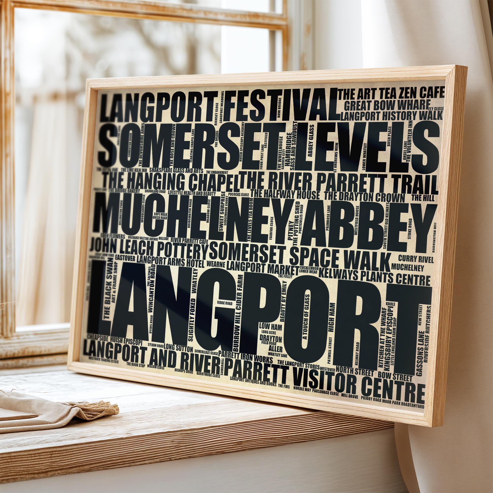 Langport - Premium Typographic Word Cloud Prints, Posters & Gifts