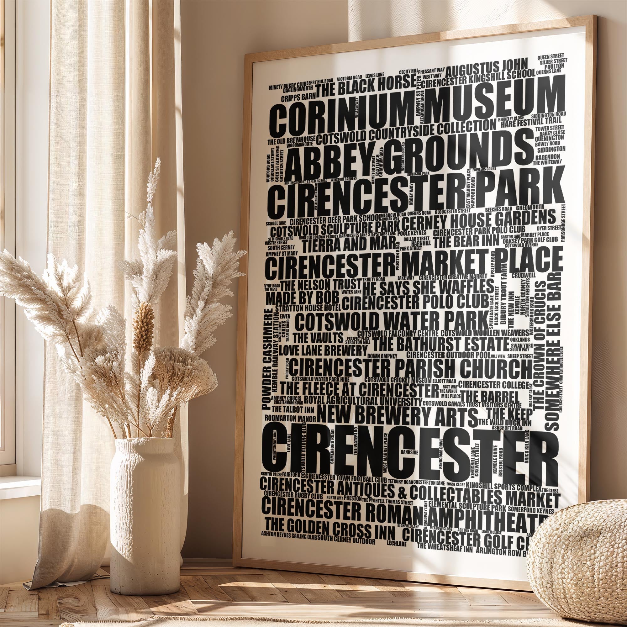 Cirencester - Premium Typographic Word Cloud Prints, Posters & Gifts