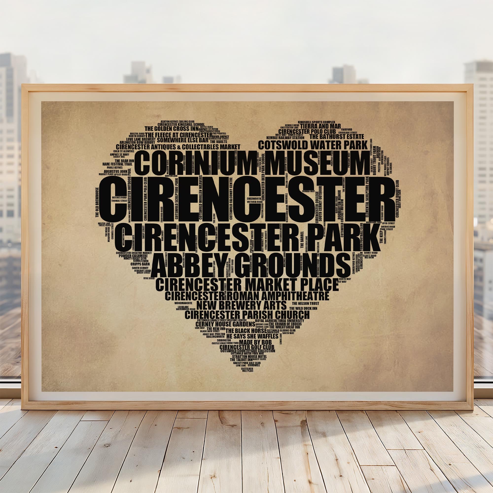 Cirencester - Premium Typographic Word Cloud Prints, Posters & Gifts