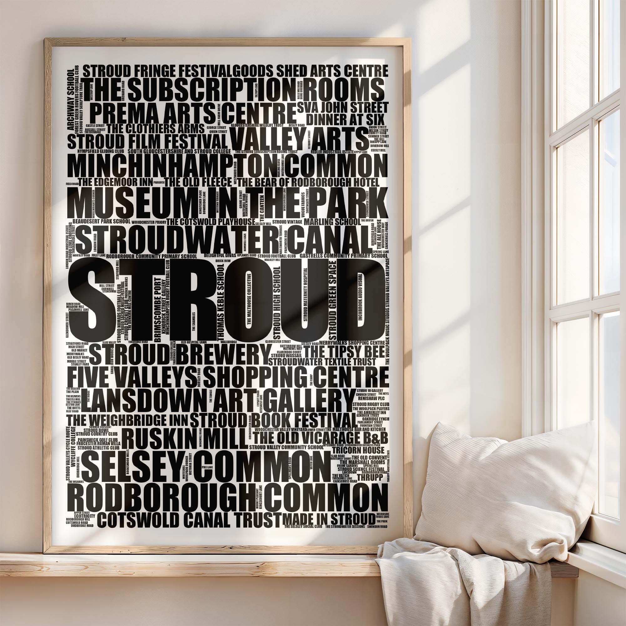 Stroud - Premium Typographic Word Cloud Prints, Posters & Gifts