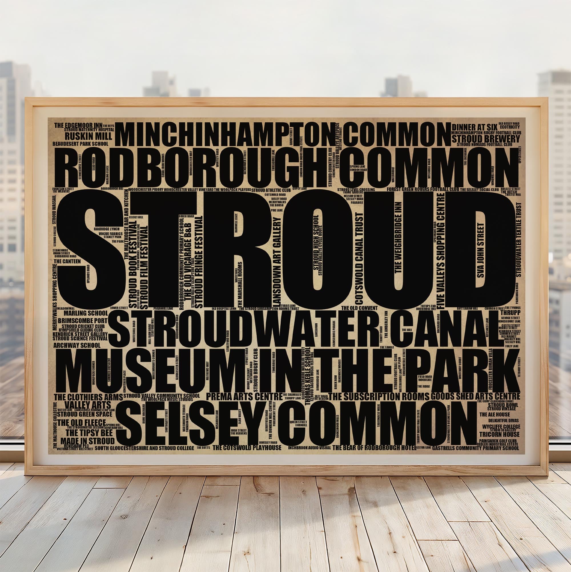 Stroud - Premium Typographic Word Cloud Prints, Posters & Gifts