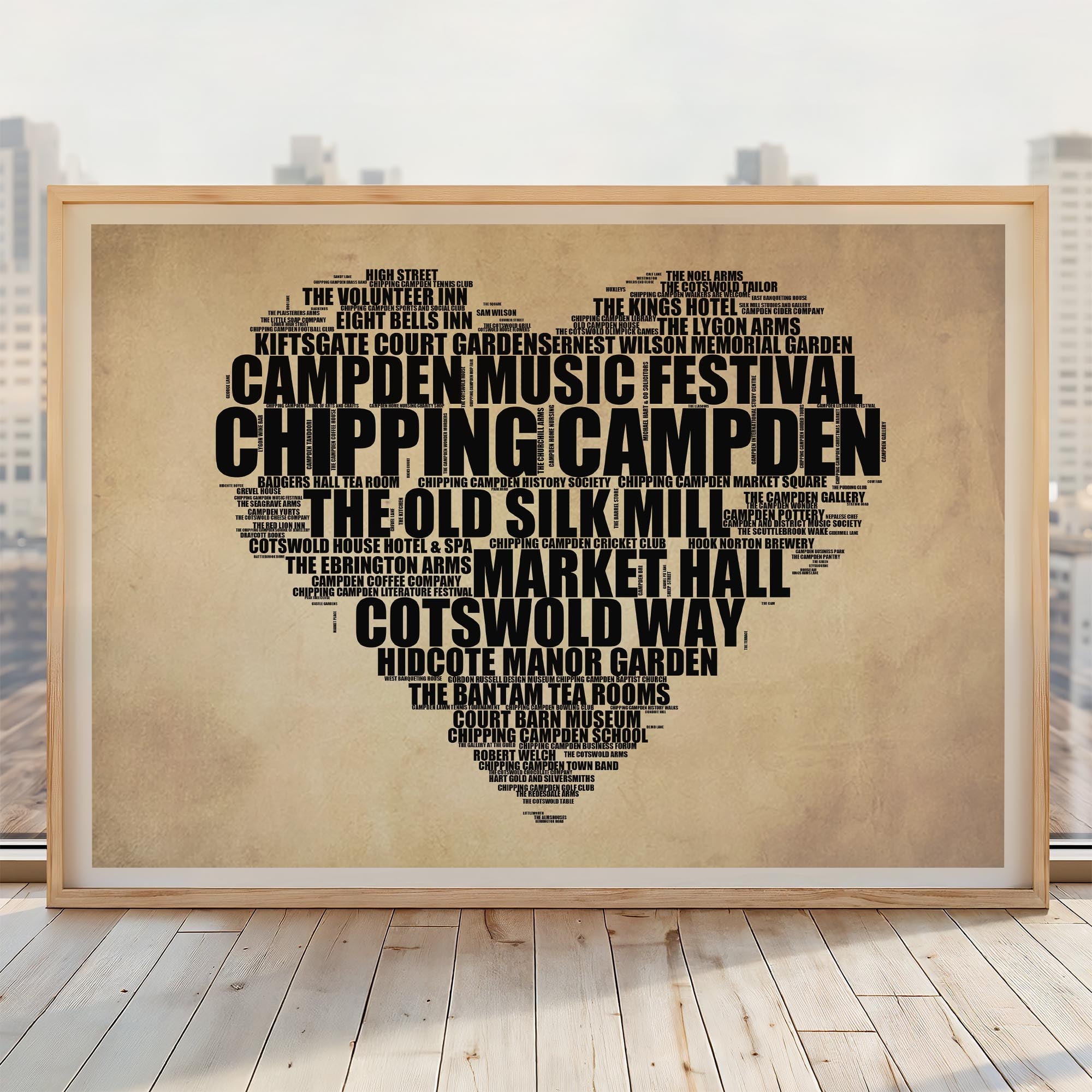 Chipping Campden - Premium Typographic Word Cloud Prints, Posters & Gifts