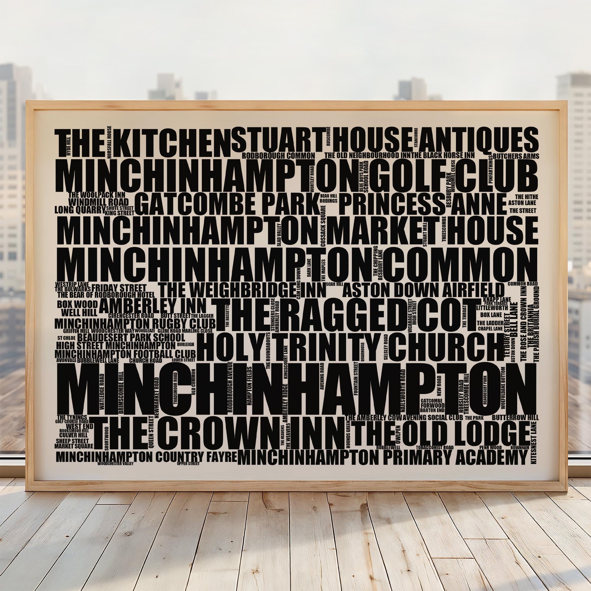 Minchinhampton - Premium Typographic Word Cloud Prints, Posters & Gifts