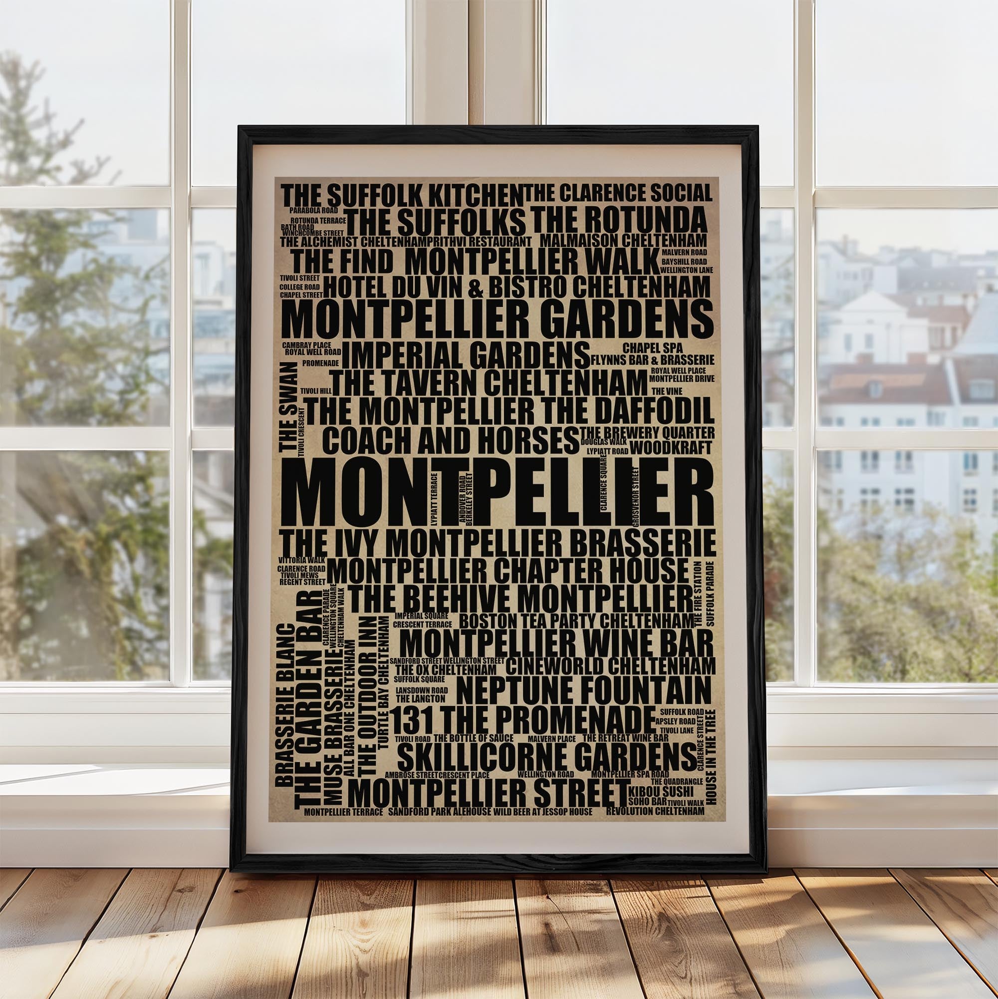 Montpellier - Premium Typographic Word Cloud Prints, Posters & Gifts