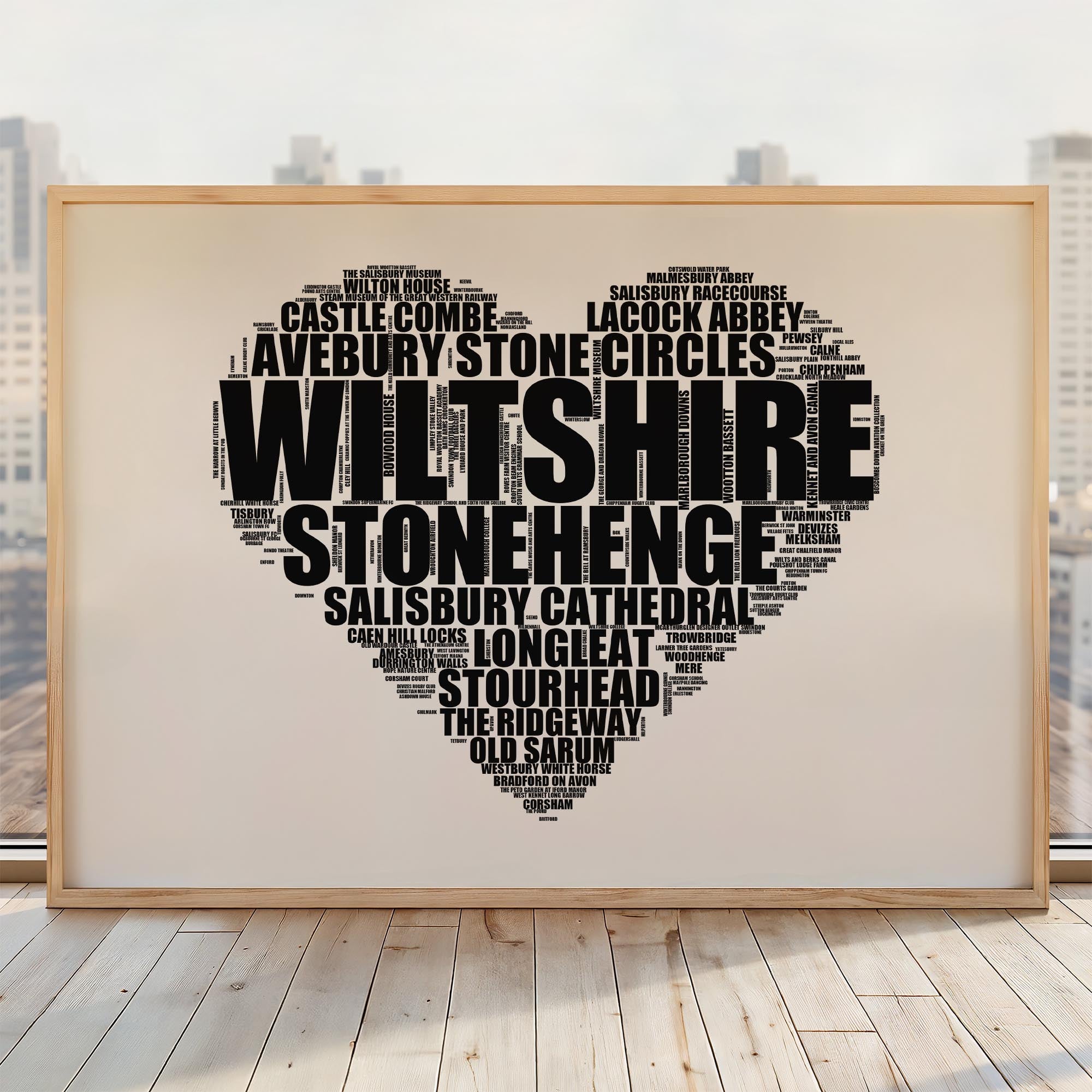 Wiltshire - Premium Typographic Word Cloud Prints, Posters & Gifts