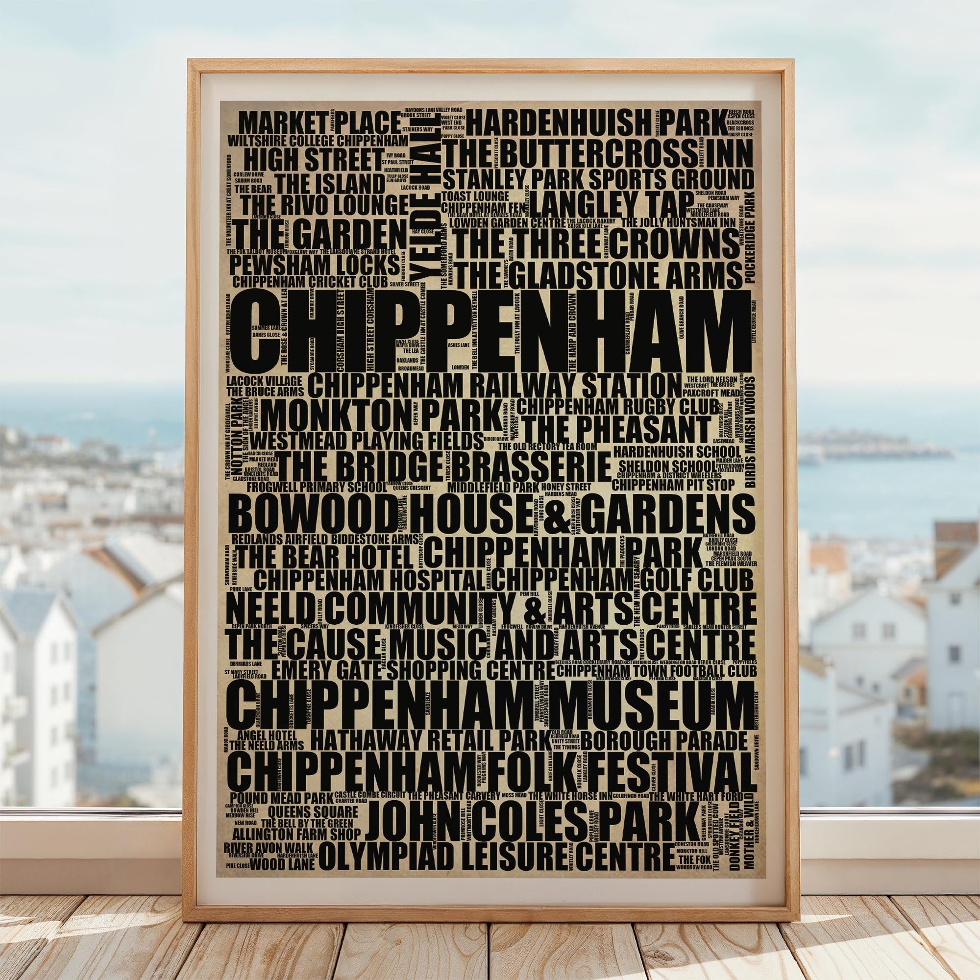 Chippenham - Premium Typographic Word Cloud Prints, Posters & Gifts