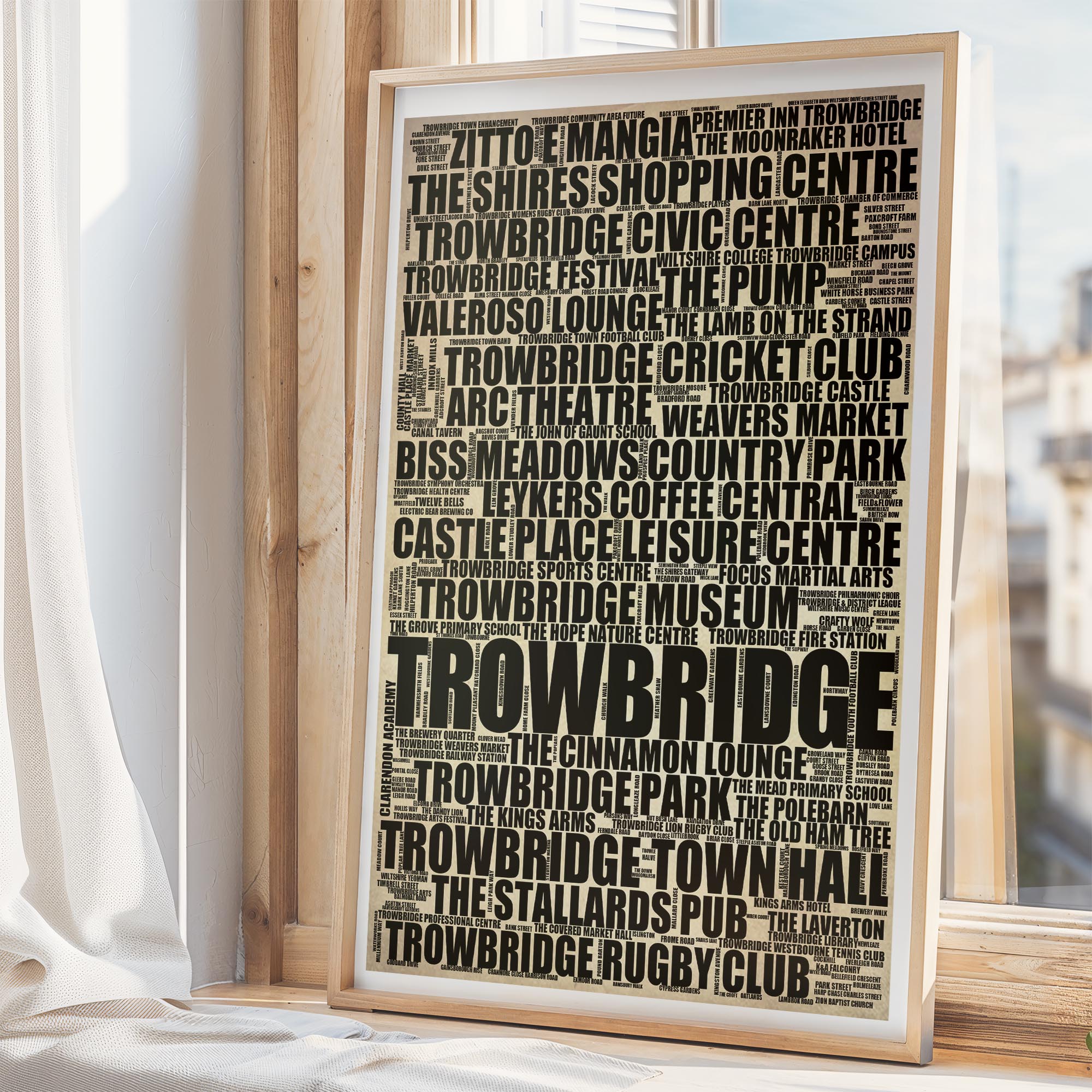 Trowbridge - Premium Typographic Word Cloud Prints, Posters & Gifts