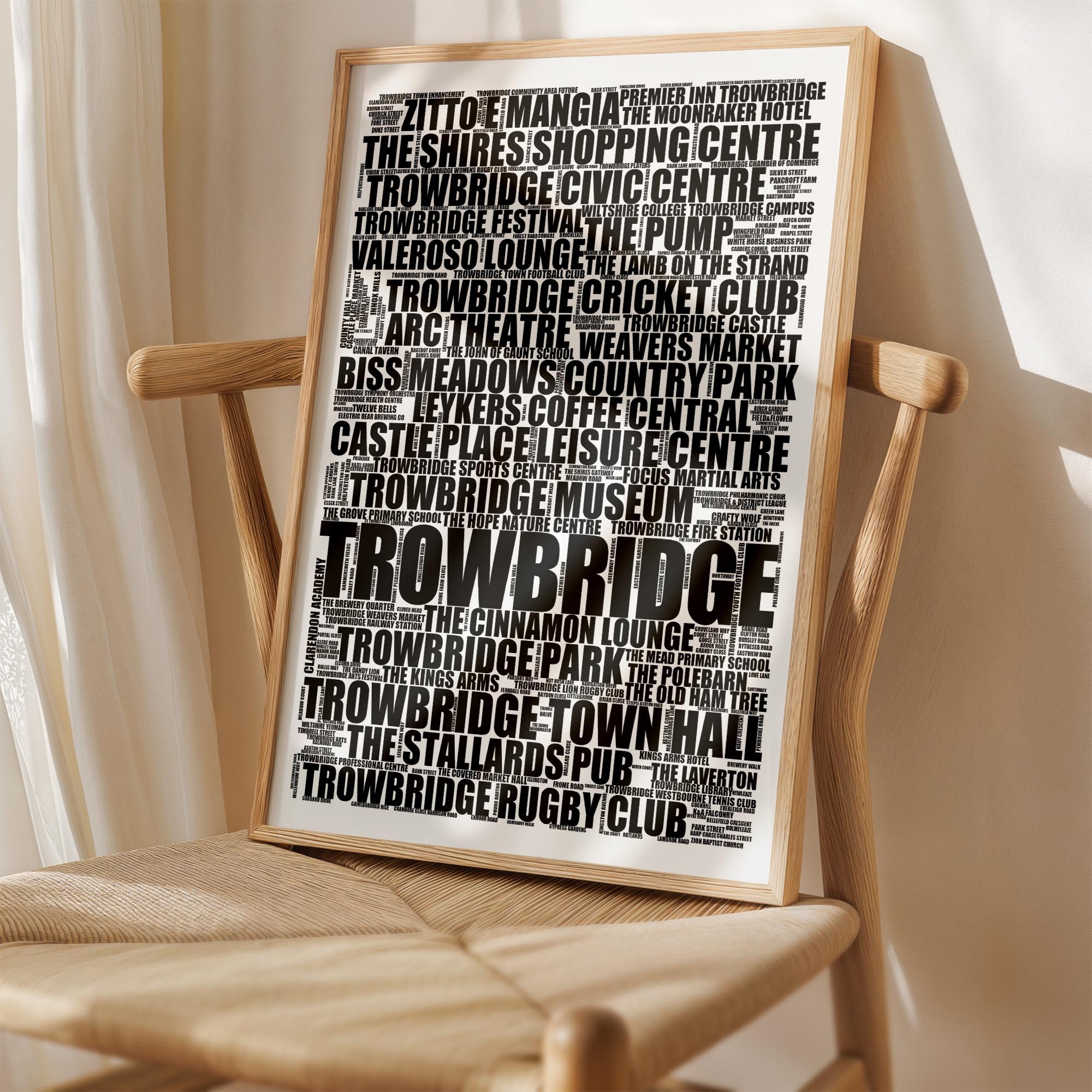 Trowbridge - Premium Typographic Word Cloud Prints, Posters & Gifts