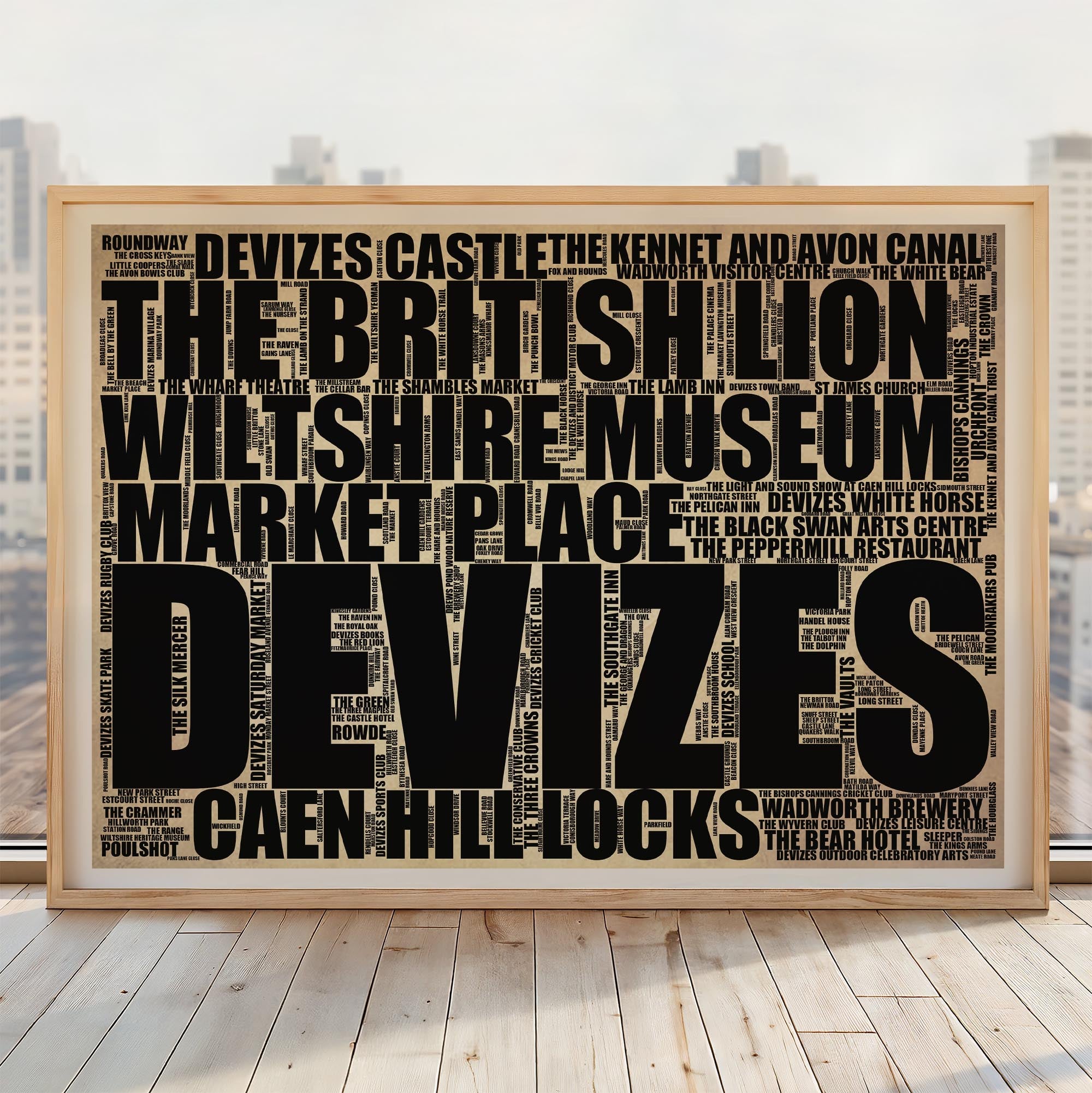 Devizes - Premium Typographic Word Cloud Prints, Posters & Gifts