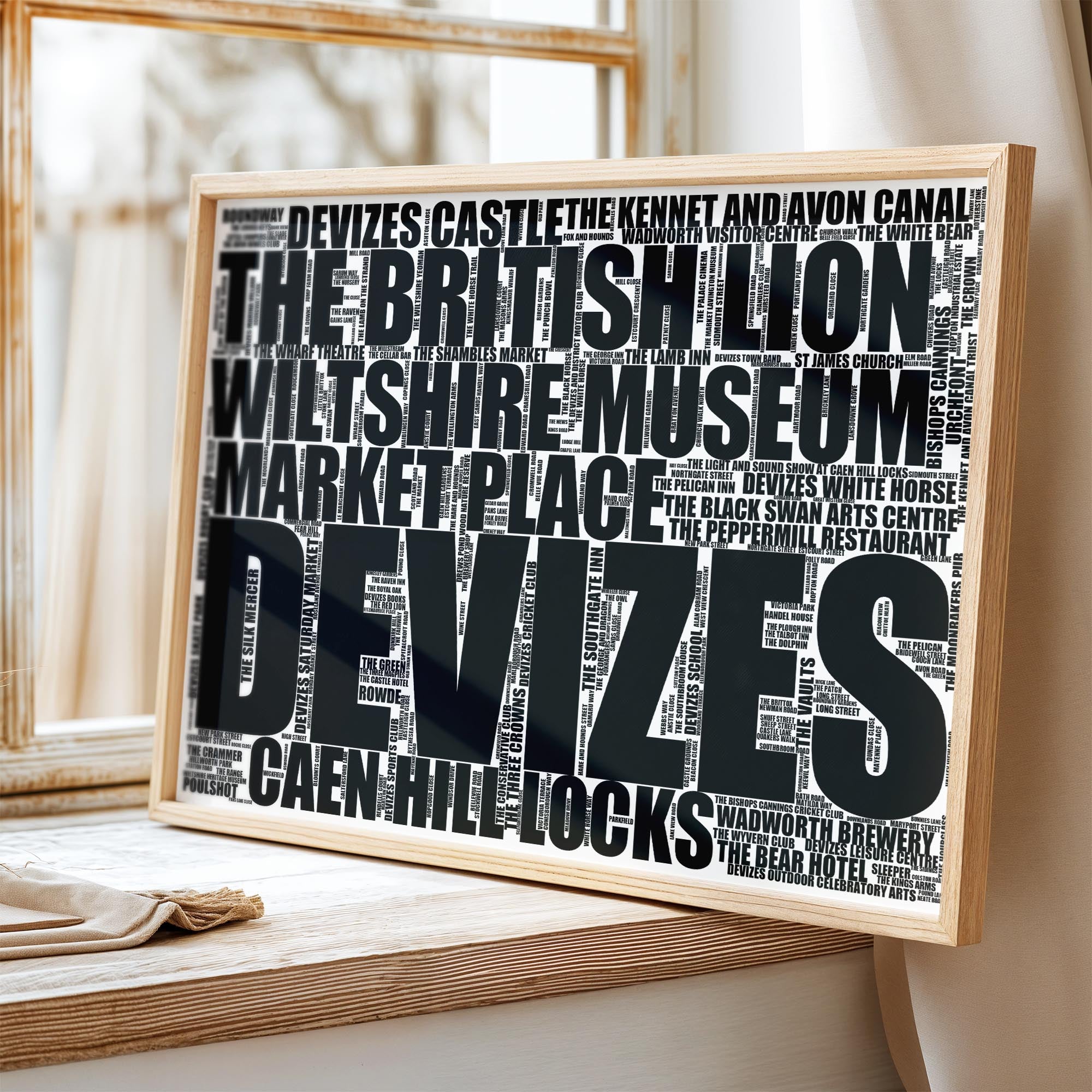 Devizes - Premium Typographic Word Cloud Prints, Posters & Gifts