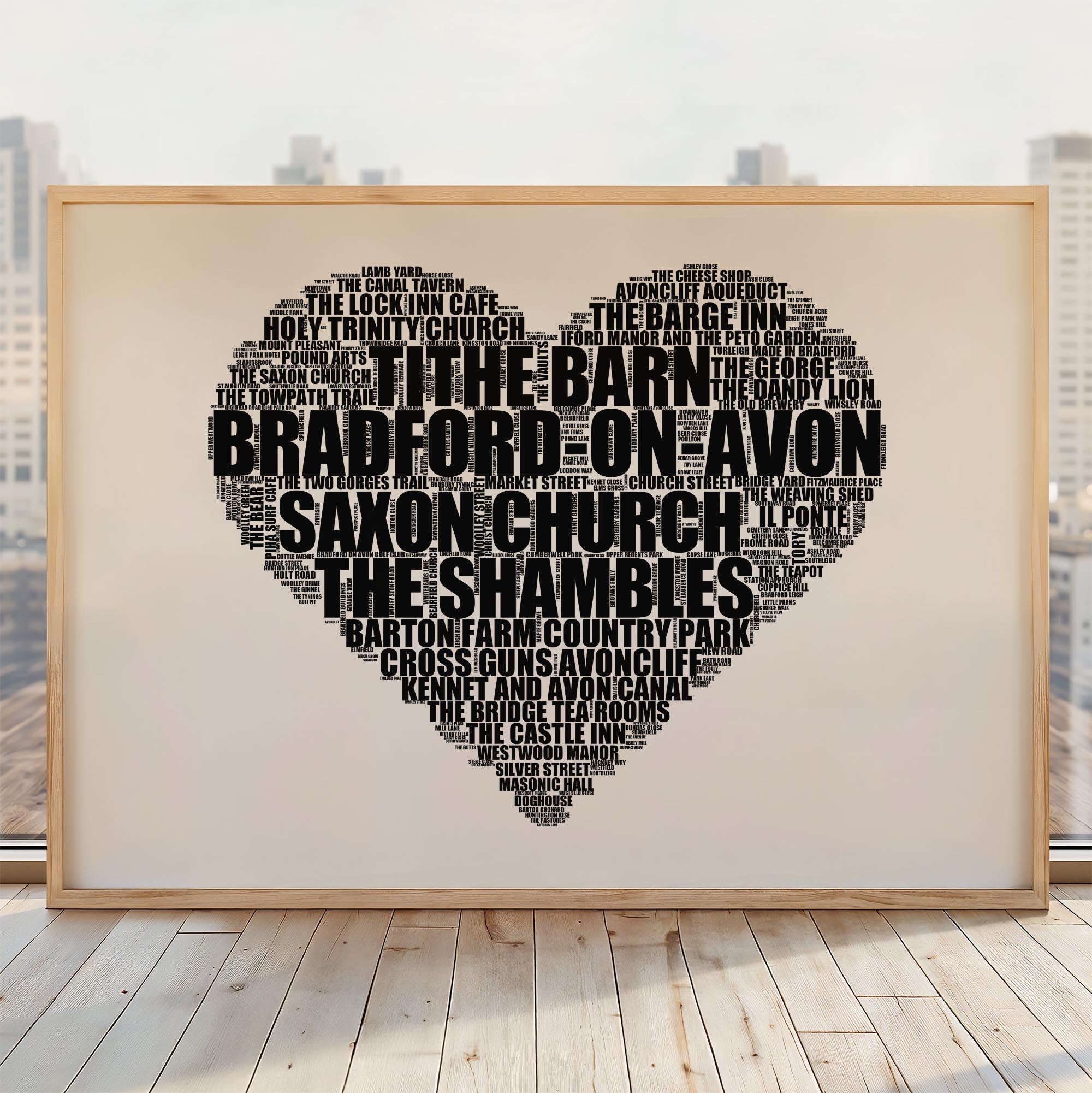 Bradford-on-Avon - Premium Typographic Word Cloud Prints, Posters & Gifts