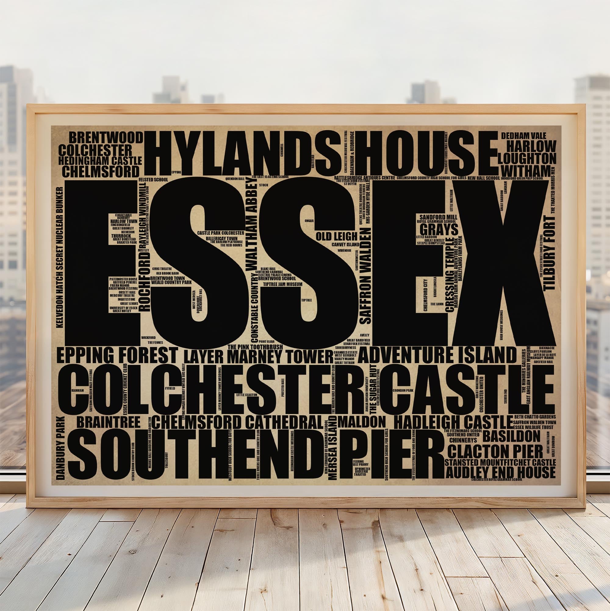 Essex - Premium Typographic Word Cloud Prints, Posters & Gifts