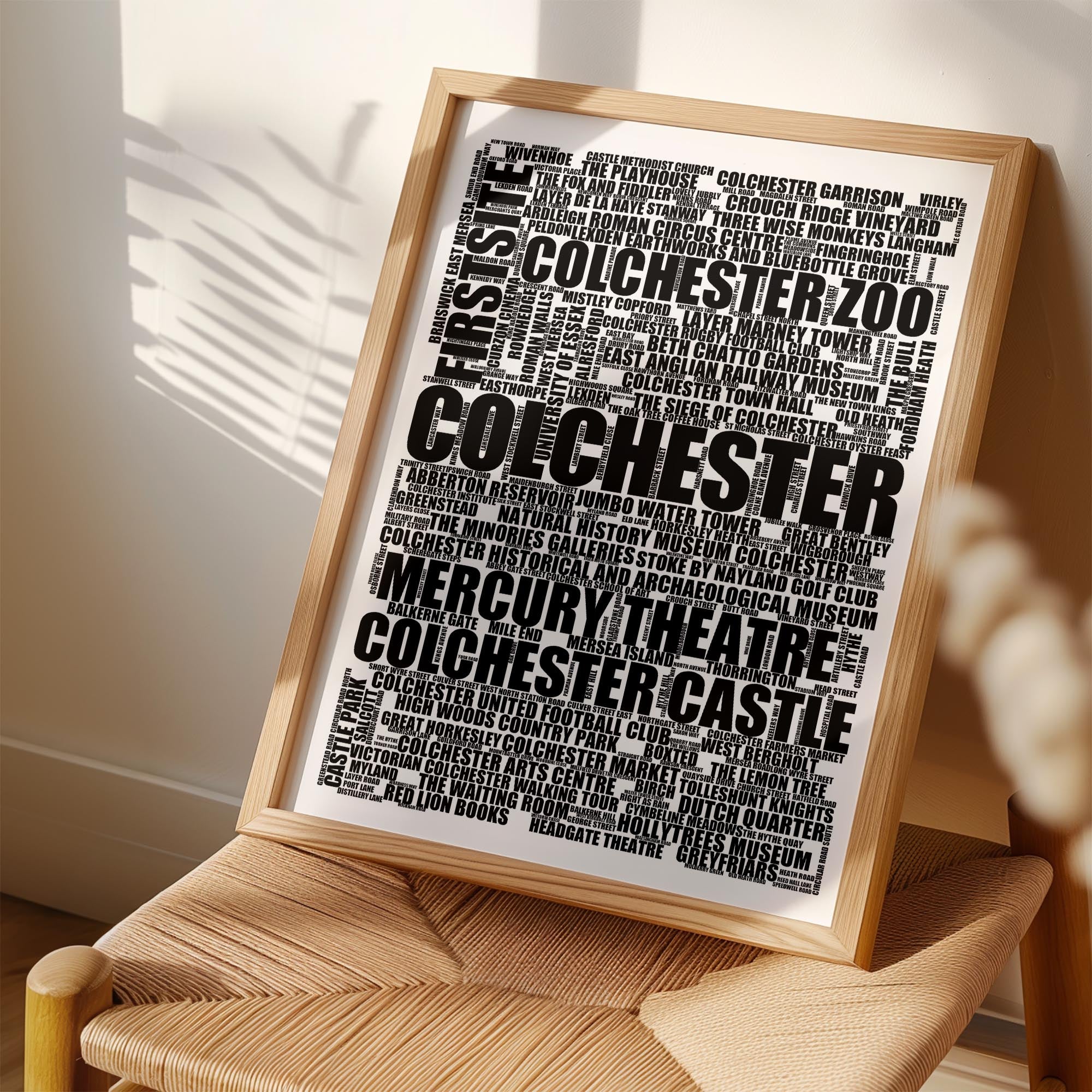 Colchester - Premium Typographic Word Cloud Prints, Posters & Gifts